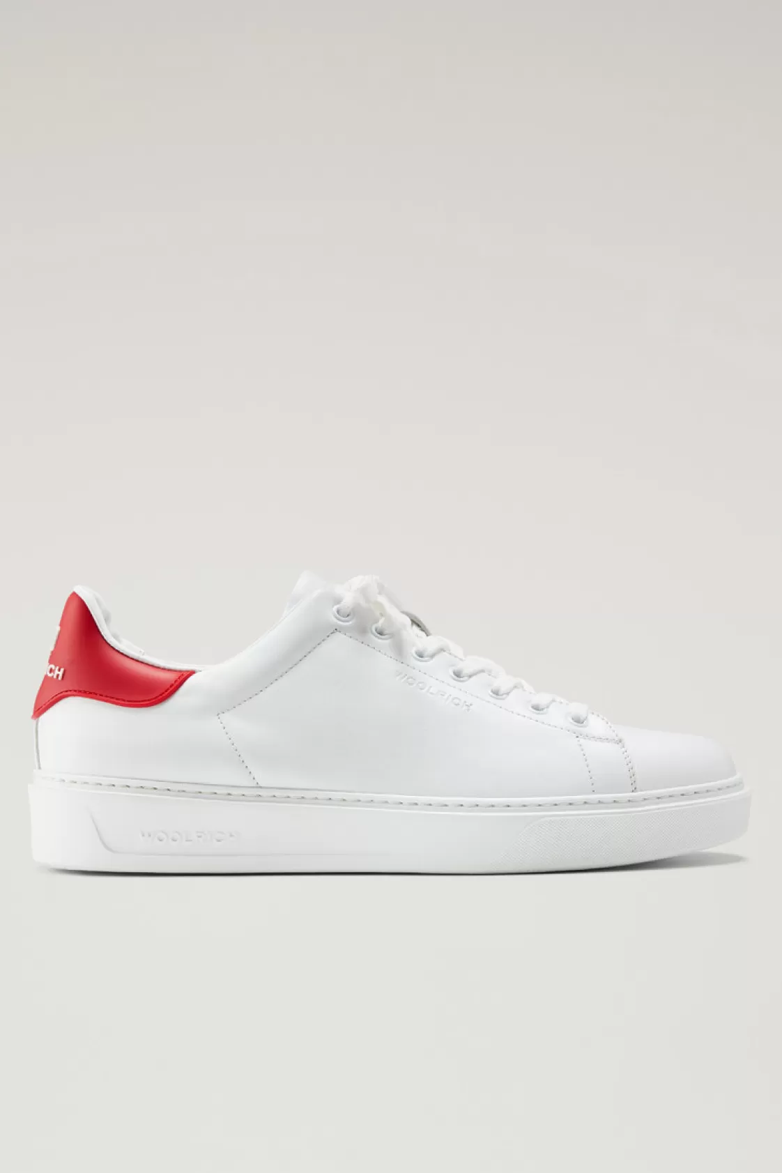 Sneakers>woolrich Leather Classic Court Sneakers With Contrasting Details White Green