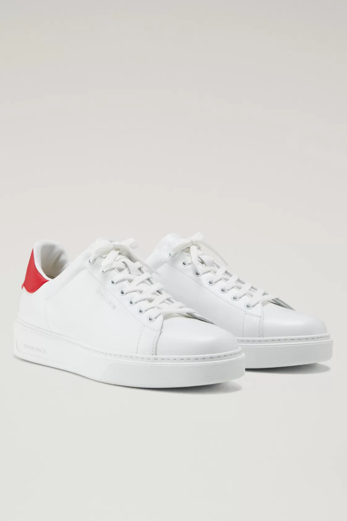 Sneakers>woolrich Leather Classic Court Sneakers With Contrasting Details White Green