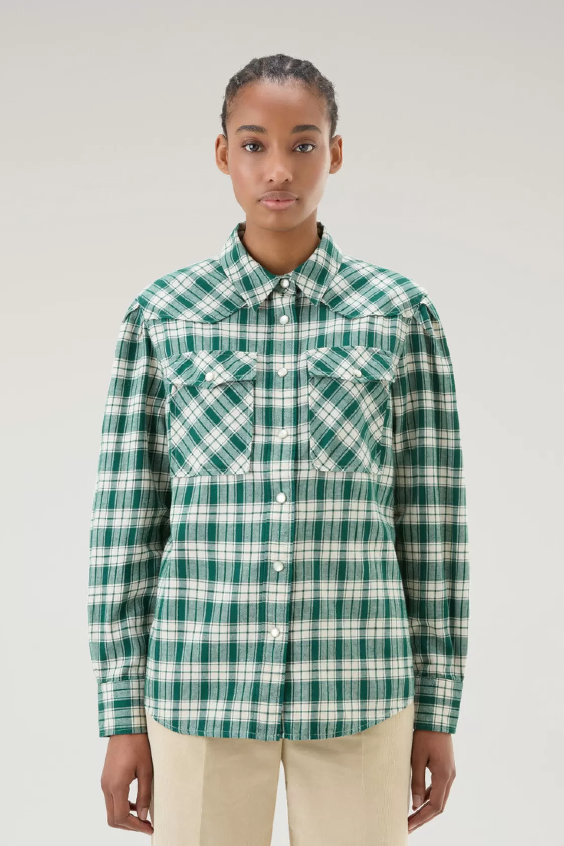 Shirts, Flannels & Shirt Jackets>woolrich Light Flannel Check Shirt Spruce Green Check