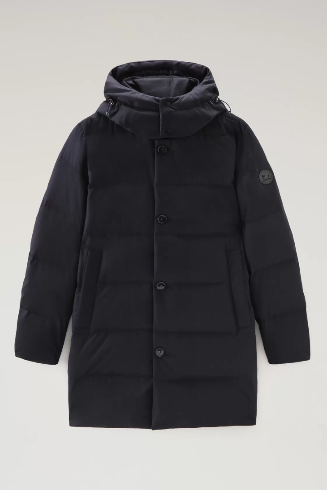 Parkas>woolrich Luxe Long Parka In Vitale Barberis Canonico Wool Melton Blue