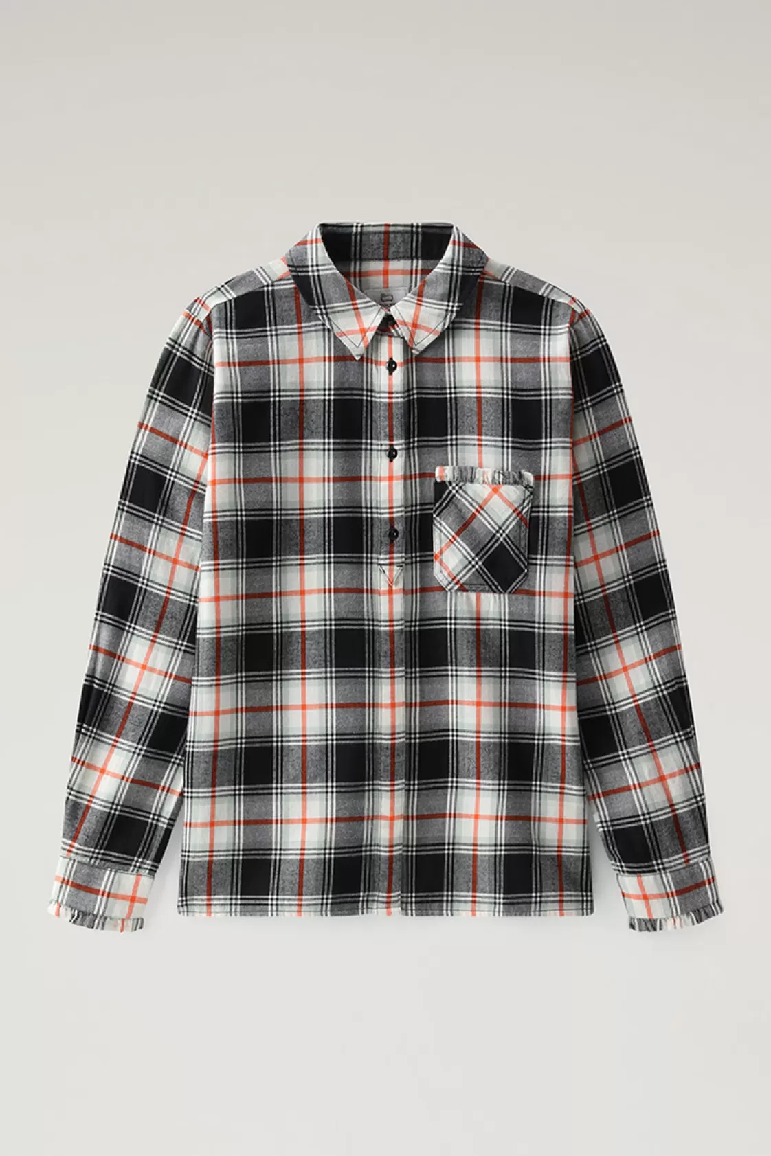 Shirts, Flannels & Shirt Jackets>woolrich Madras Light Flannel Check Shirt Flame Black Check