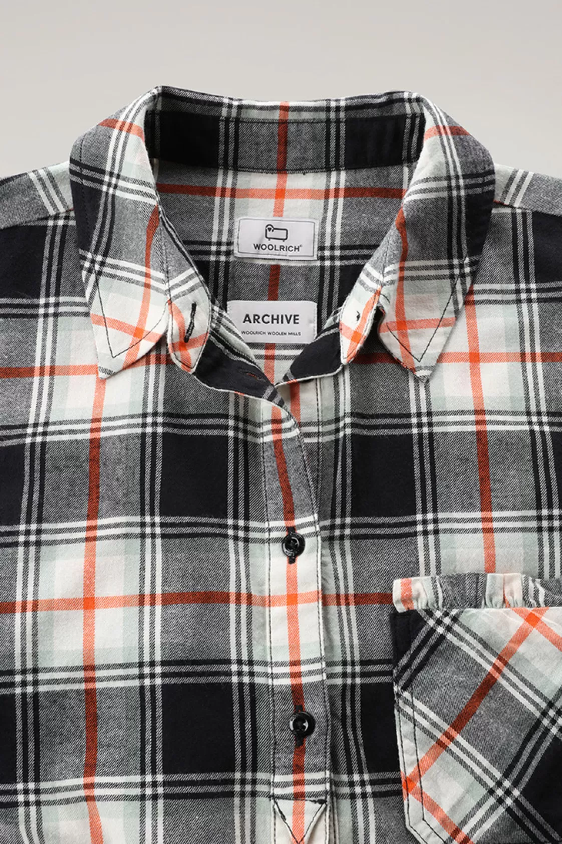 Shirts, Flannels & Shirt Jackets>woolrich Madras Light Flannel Check Shirt Flame Black Check