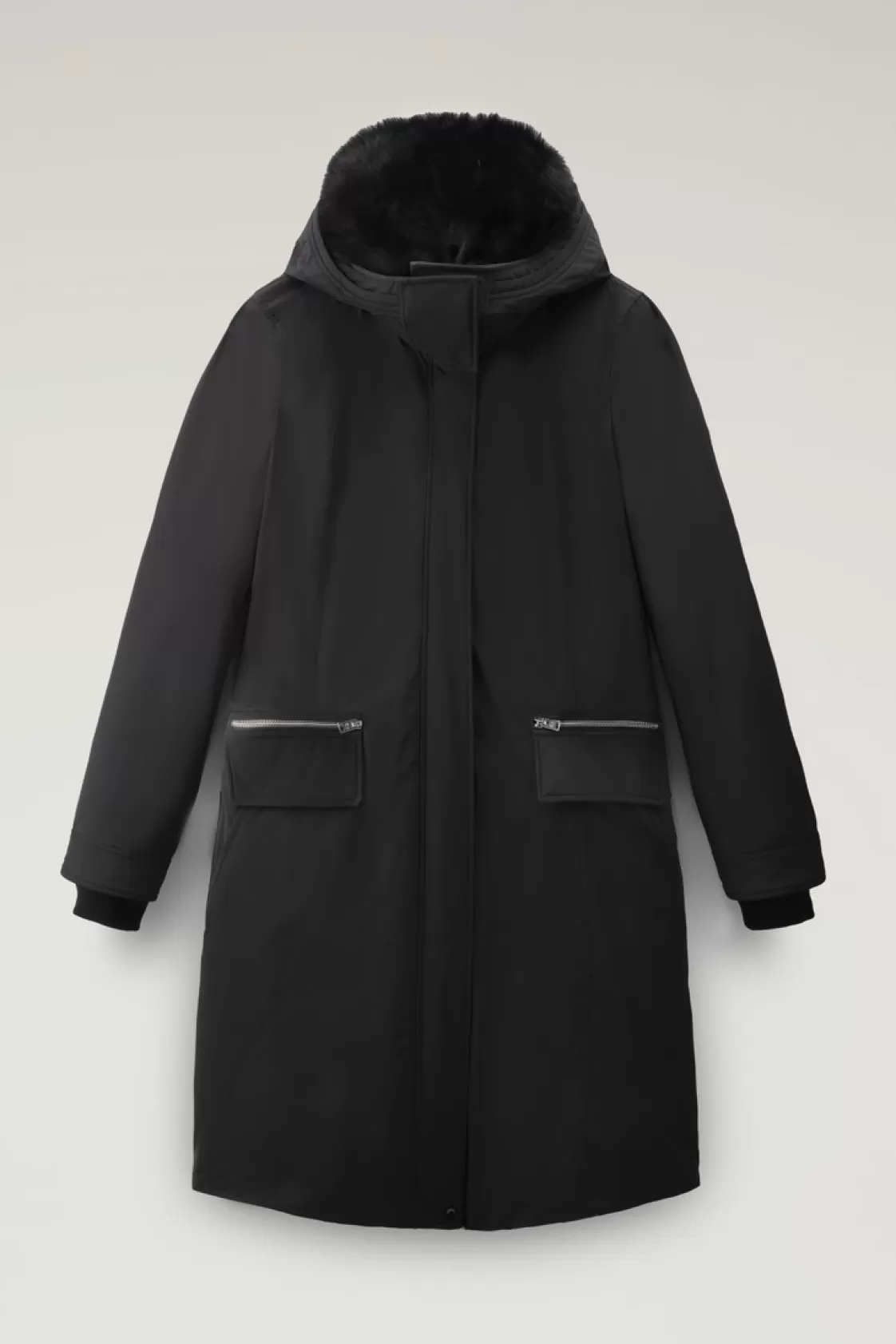 Parkas>woolrich Mahan Fox Long Parka With Detachable Hood Black