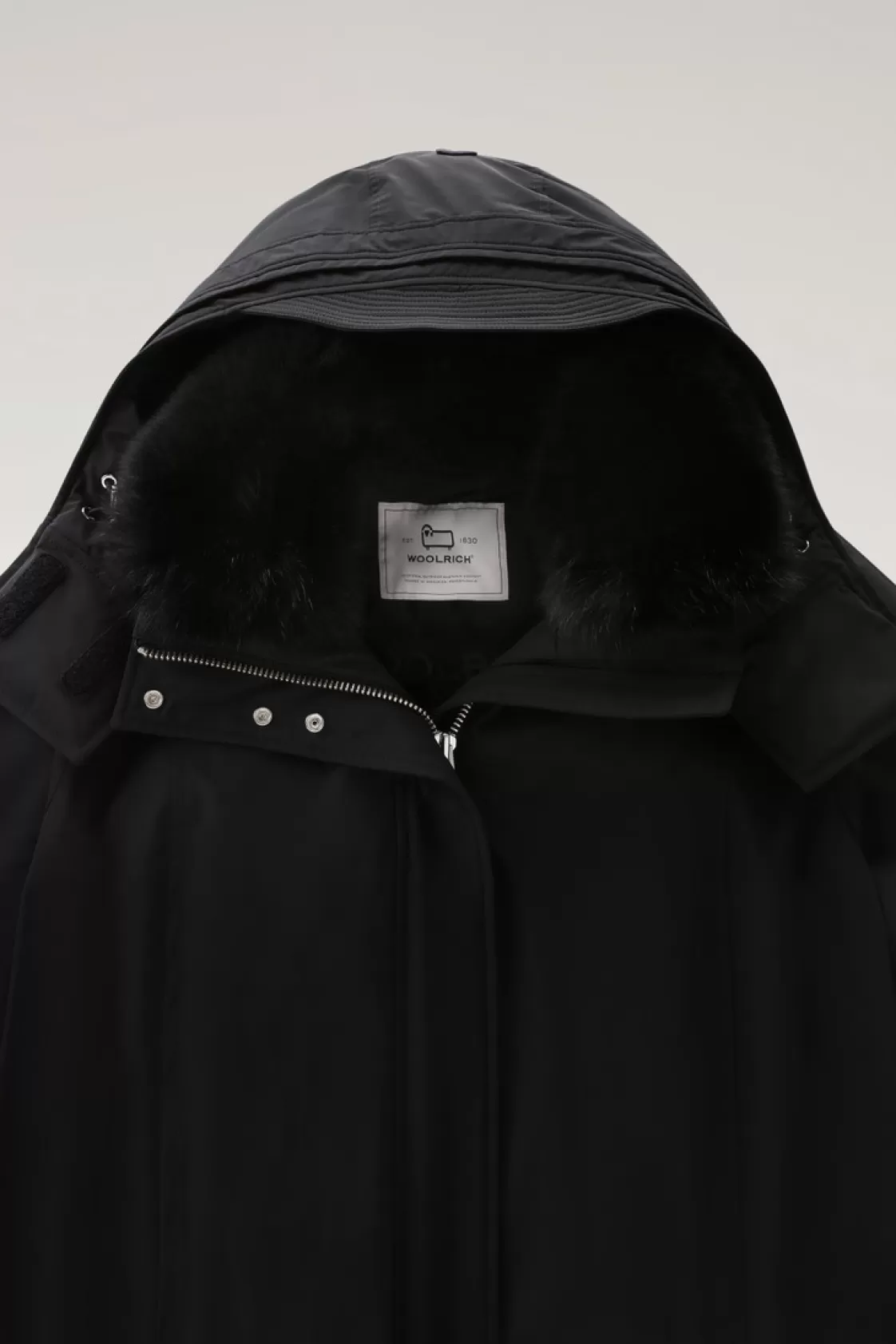 Parkas>woolrich Mahan Fox Long Parka With Detachable Hood Black