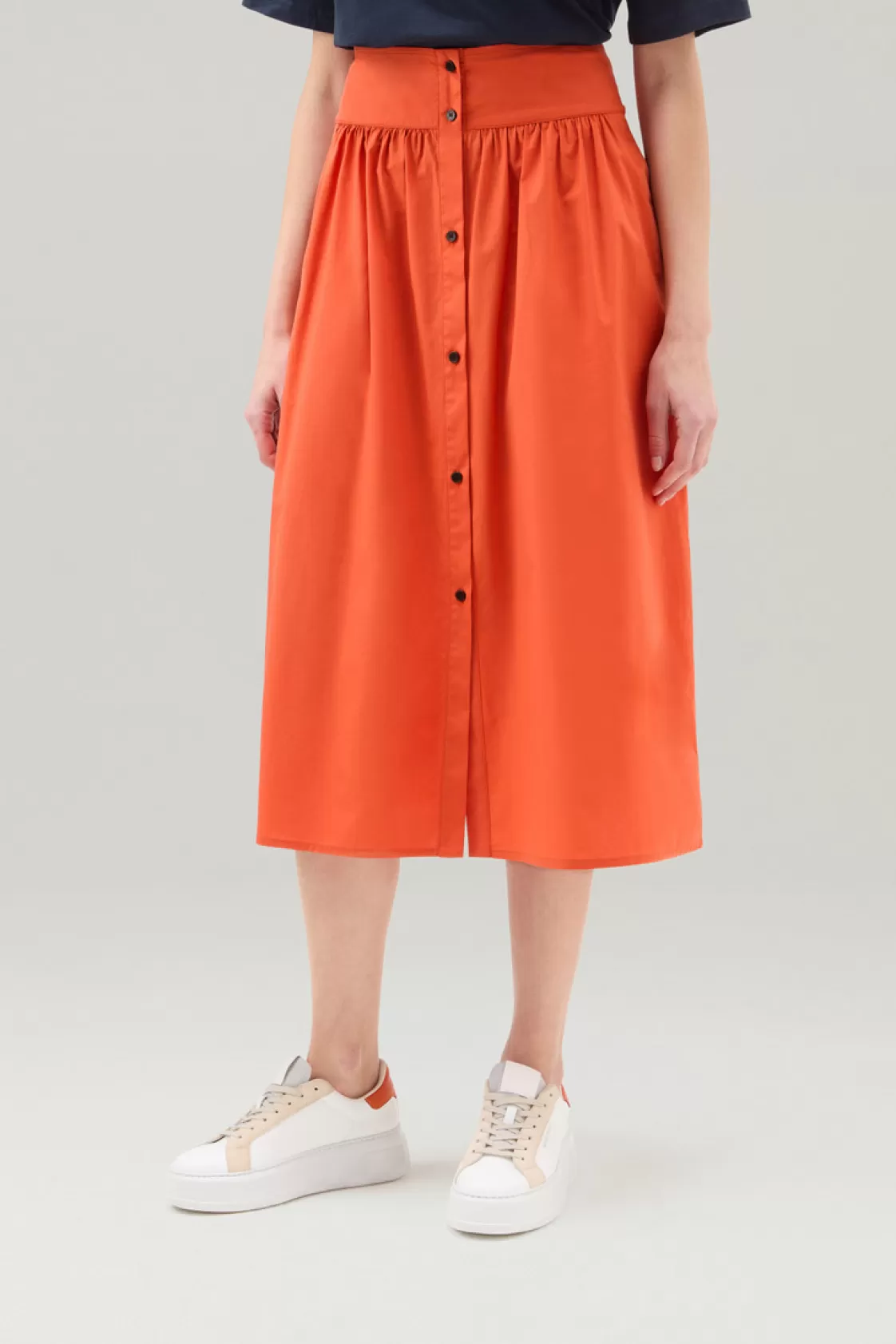 Dresses & Skirts>woolrich Midi Skirt In Pure Cotton Poplin Koi