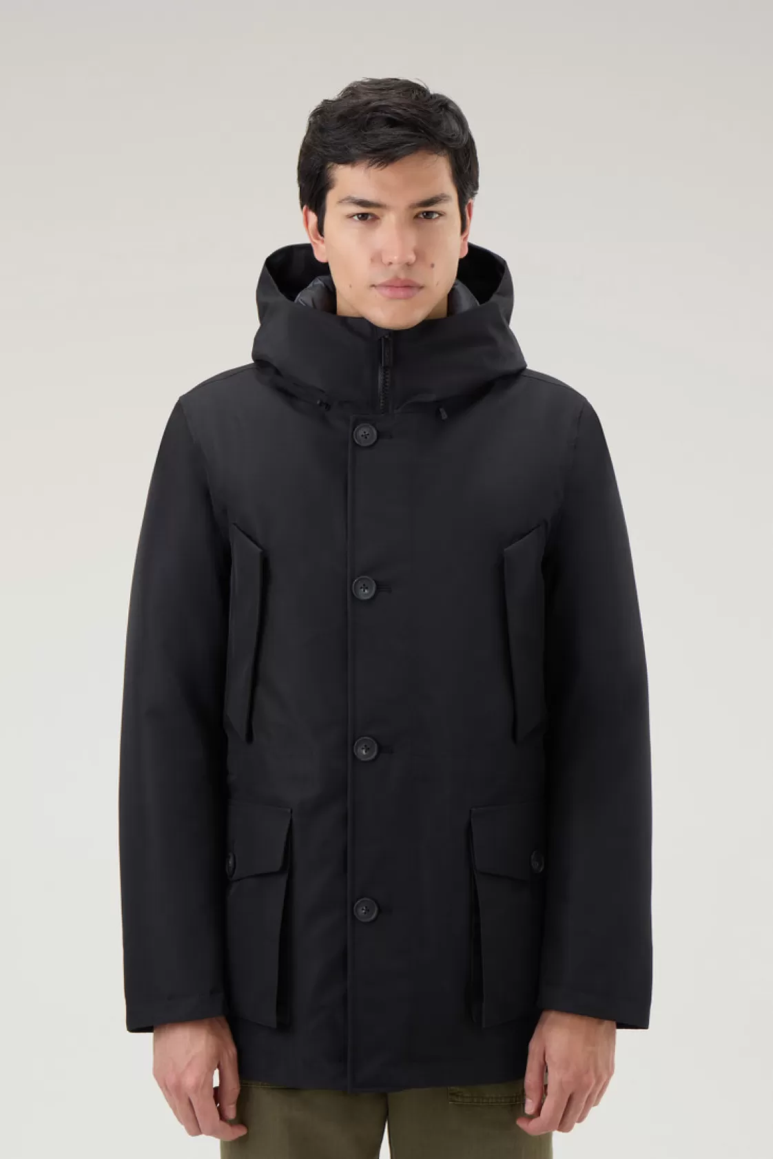 Waterproof | Jackets>woolrich Mountain GORE-TEX Waterproof Parka With Hood Off Black