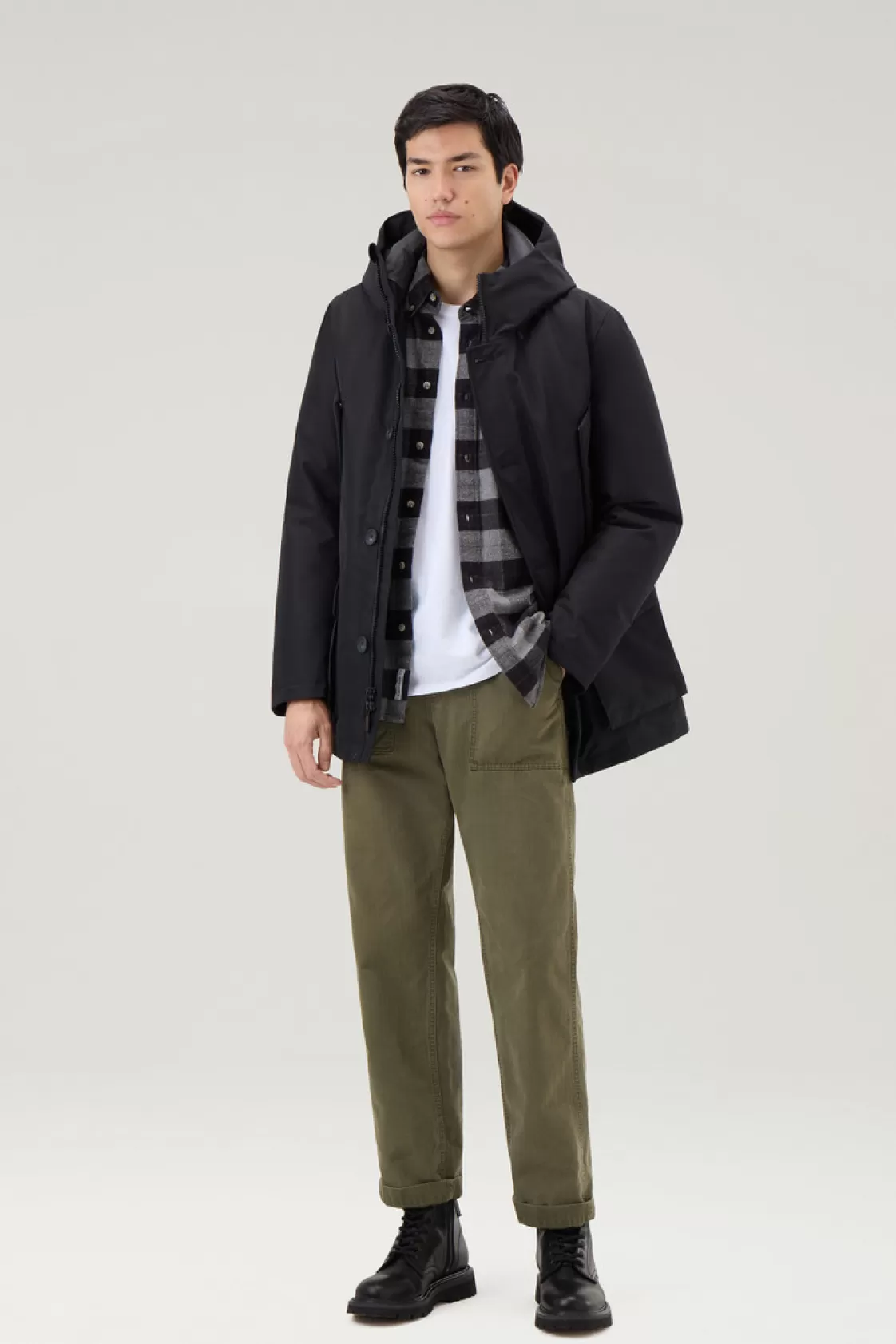 Waterproof | Jackets>woolrich Mountain GORE-TEX Waterproof Parka With Hood Off Black