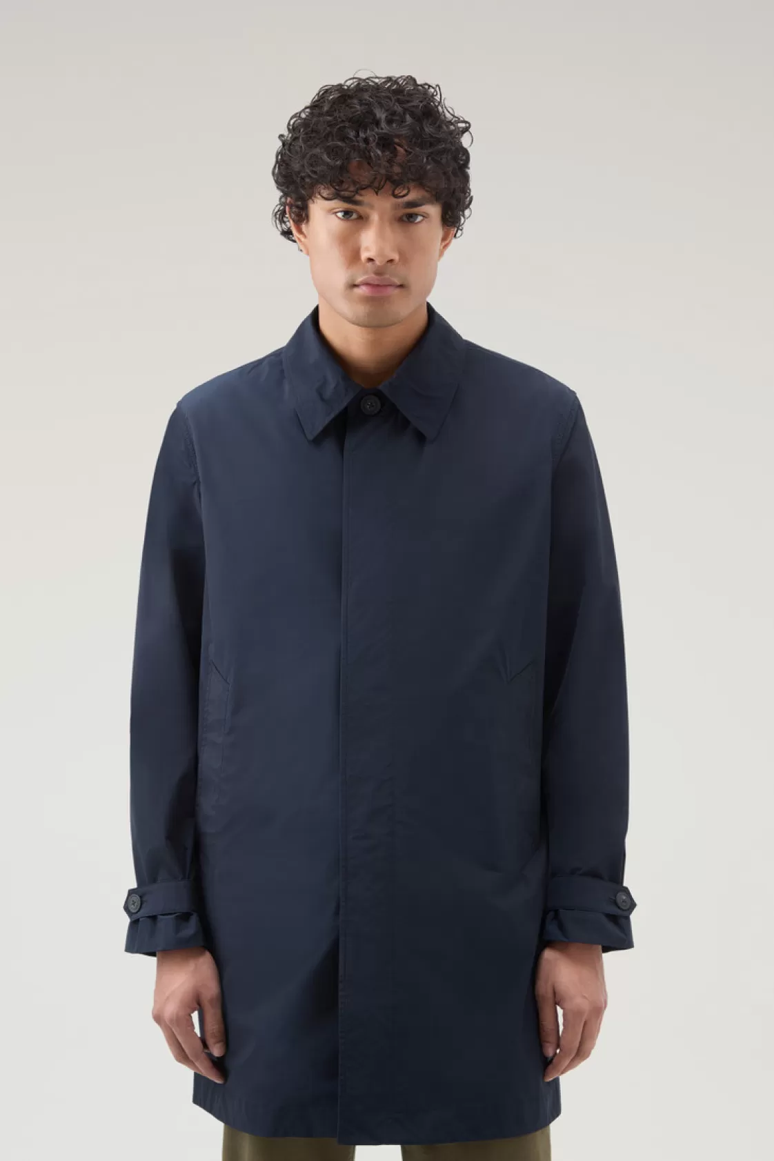 Coats>woolrich New City Coat In Urban Touch Melton Blue