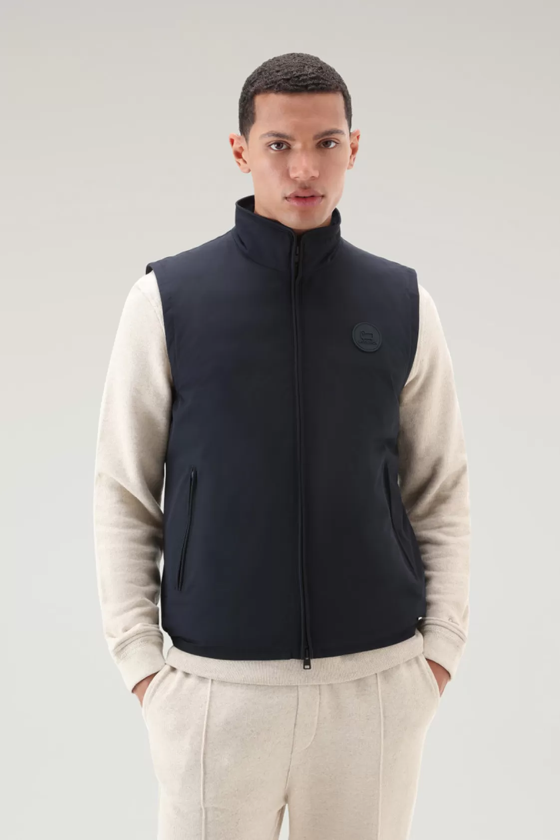 Vests>woolrich Padded Pacific Vest Melton Blue