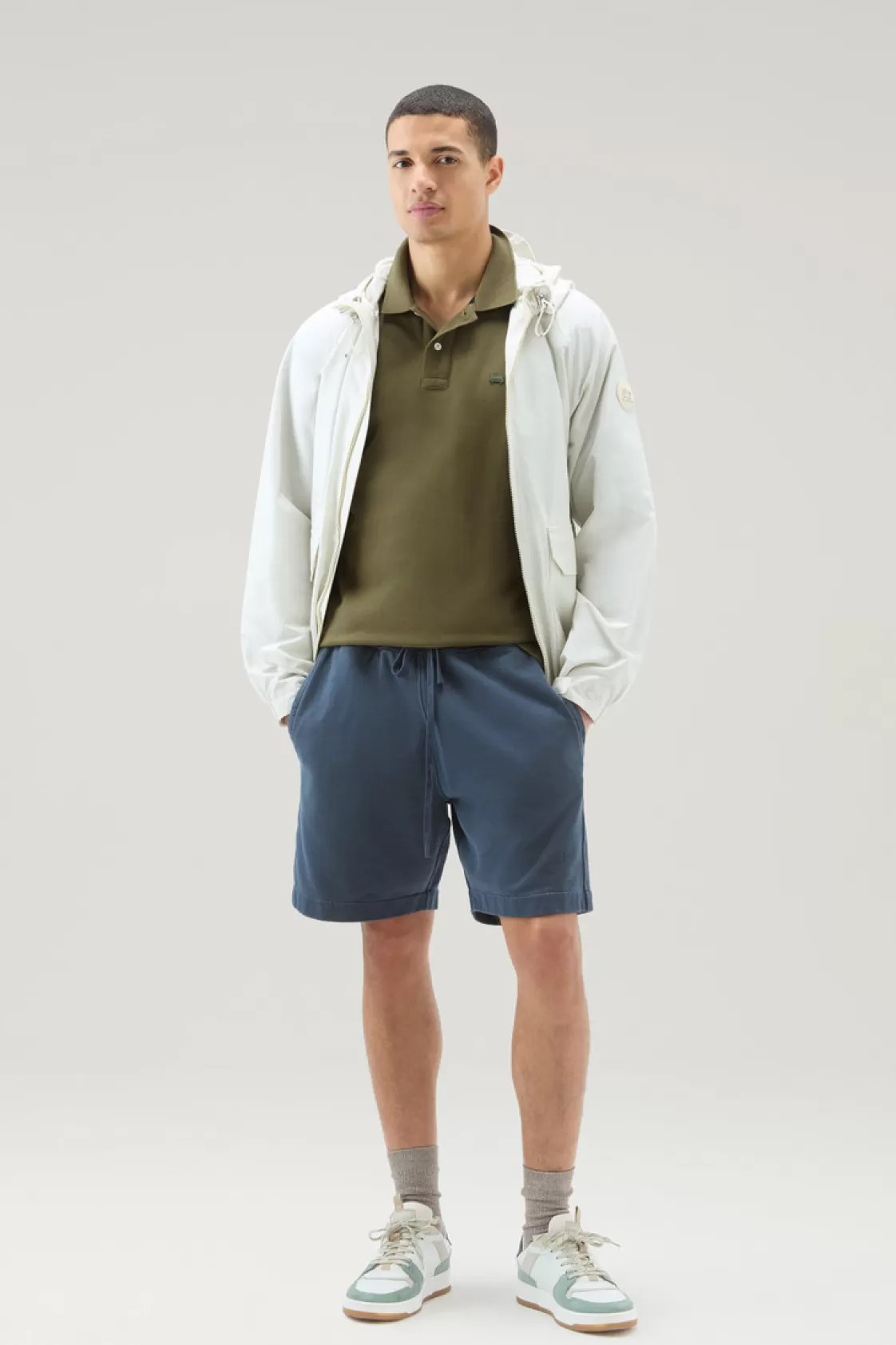 Polos>woolrich Piquet Polo Shirt In Pure Cotton Lake Olive