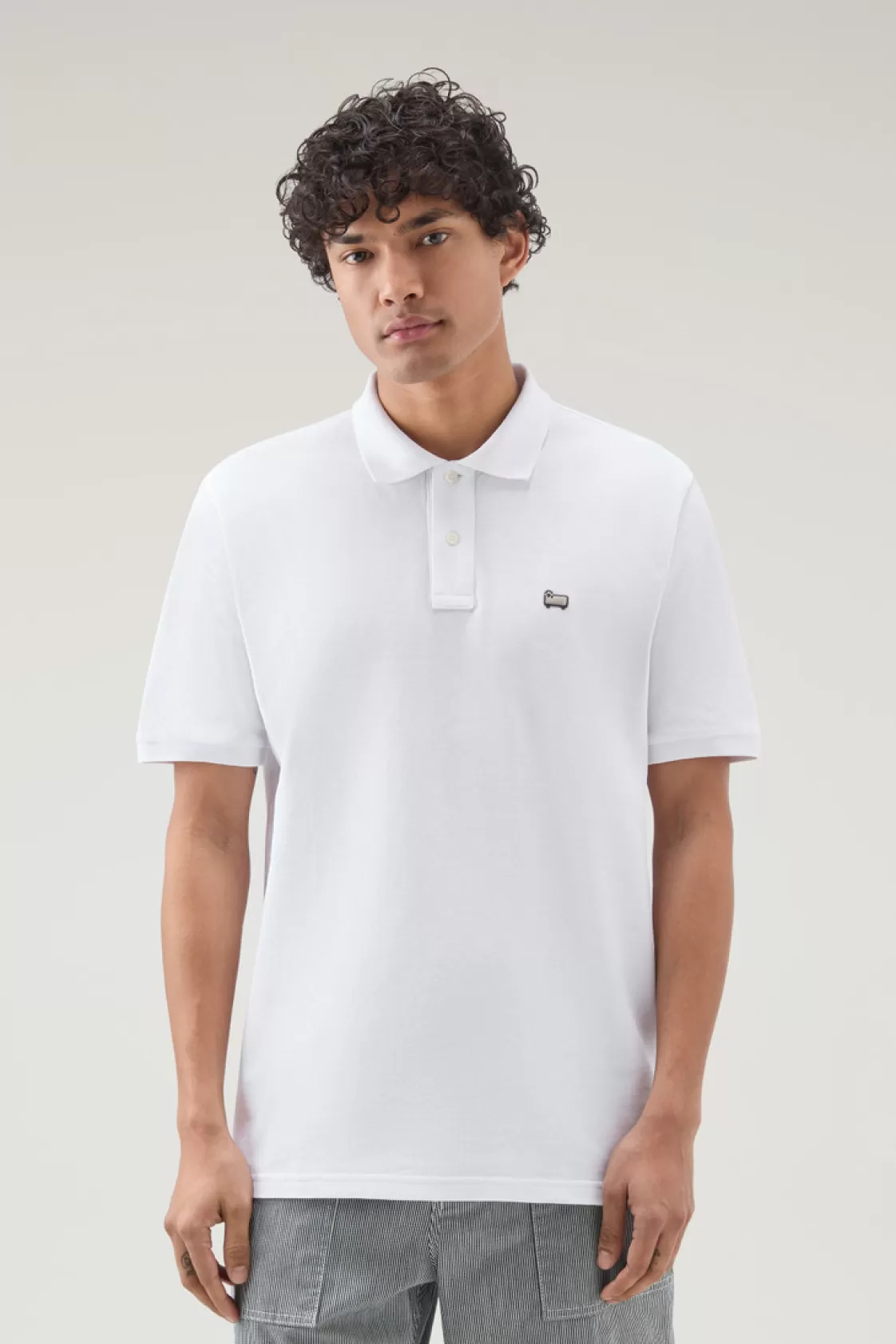 Polos>woolrich Piquet Polo Shirt In Pure Cotton Bright White