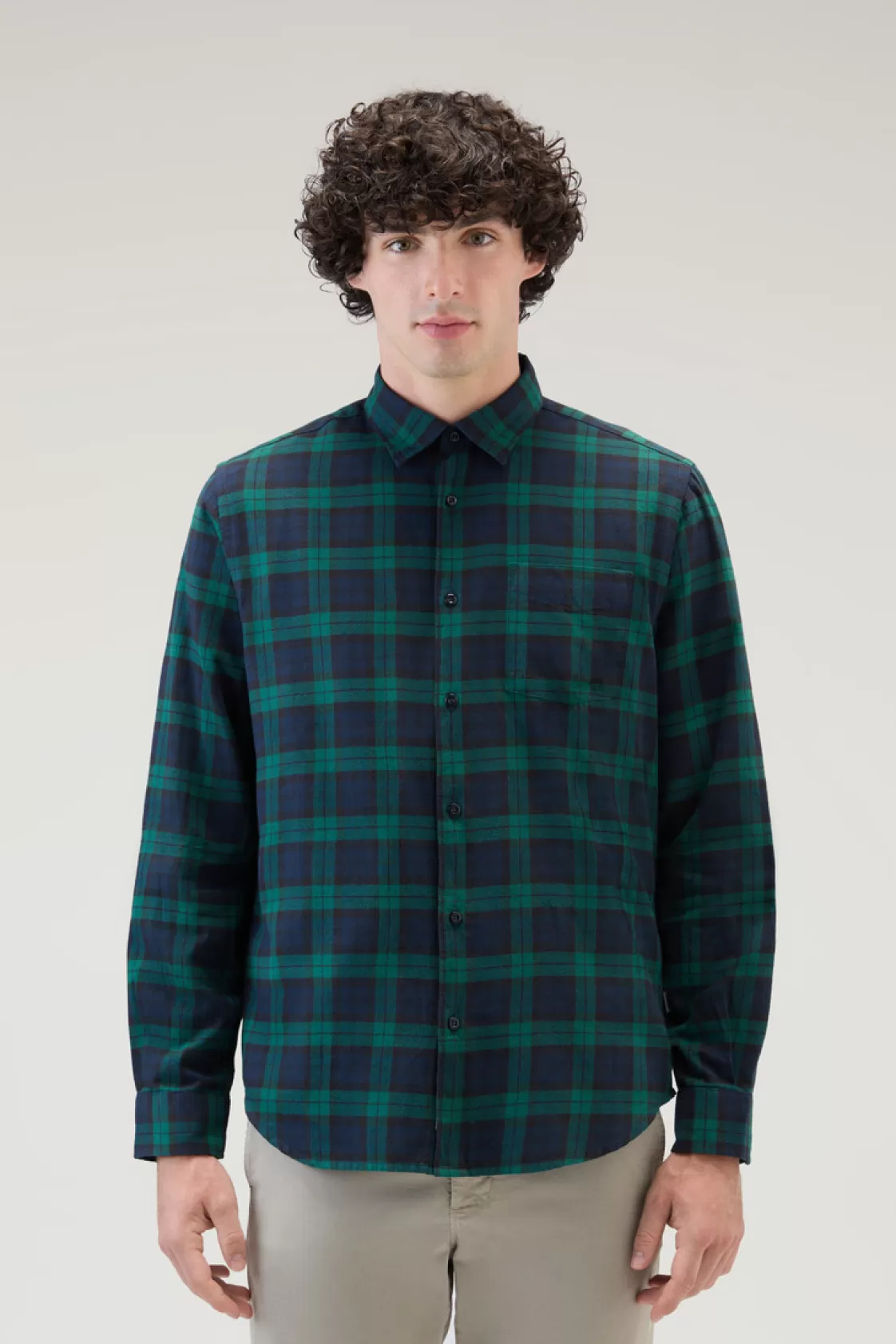 Flannels & Shirts>woolrich Plaid Shirt In Lightweight Flannel Black Watch