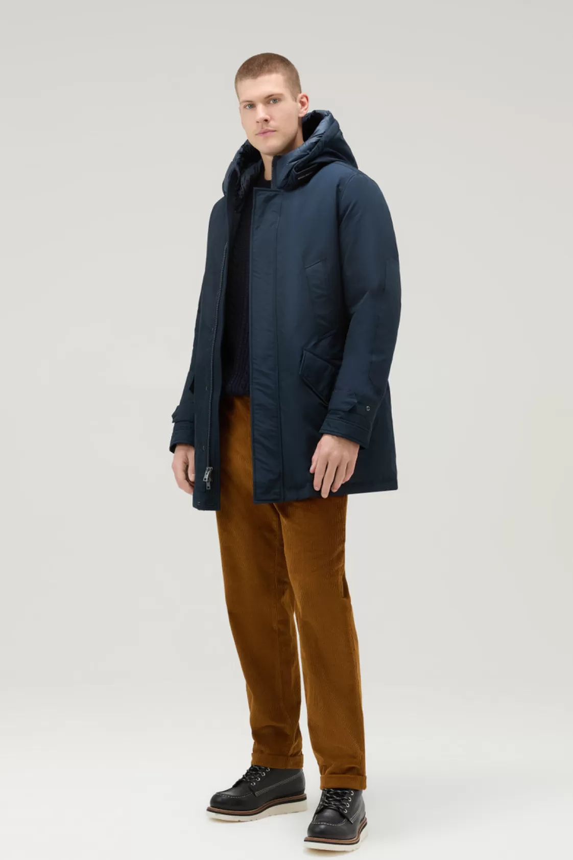 Parkas | Icons>woolrich Polar Parka With High Collar Melton Blue