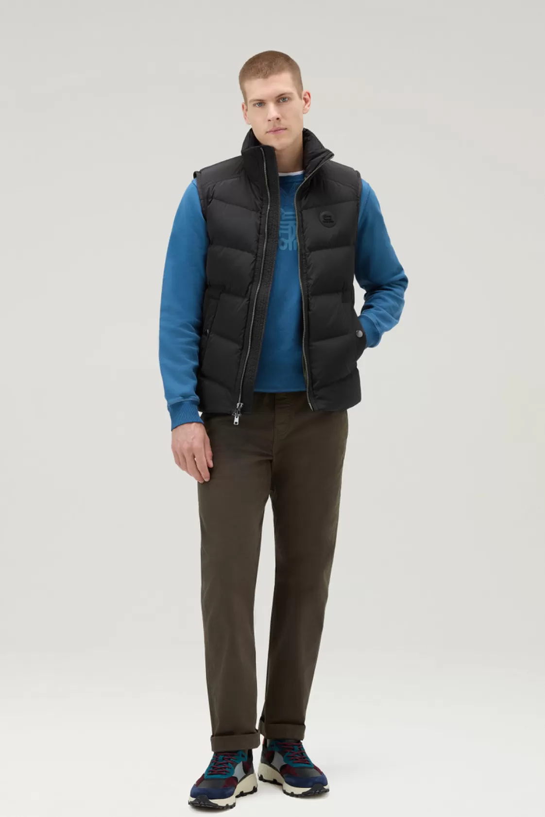 Vests>woolrich Premium Padded Vest In Stretch Nylon Black