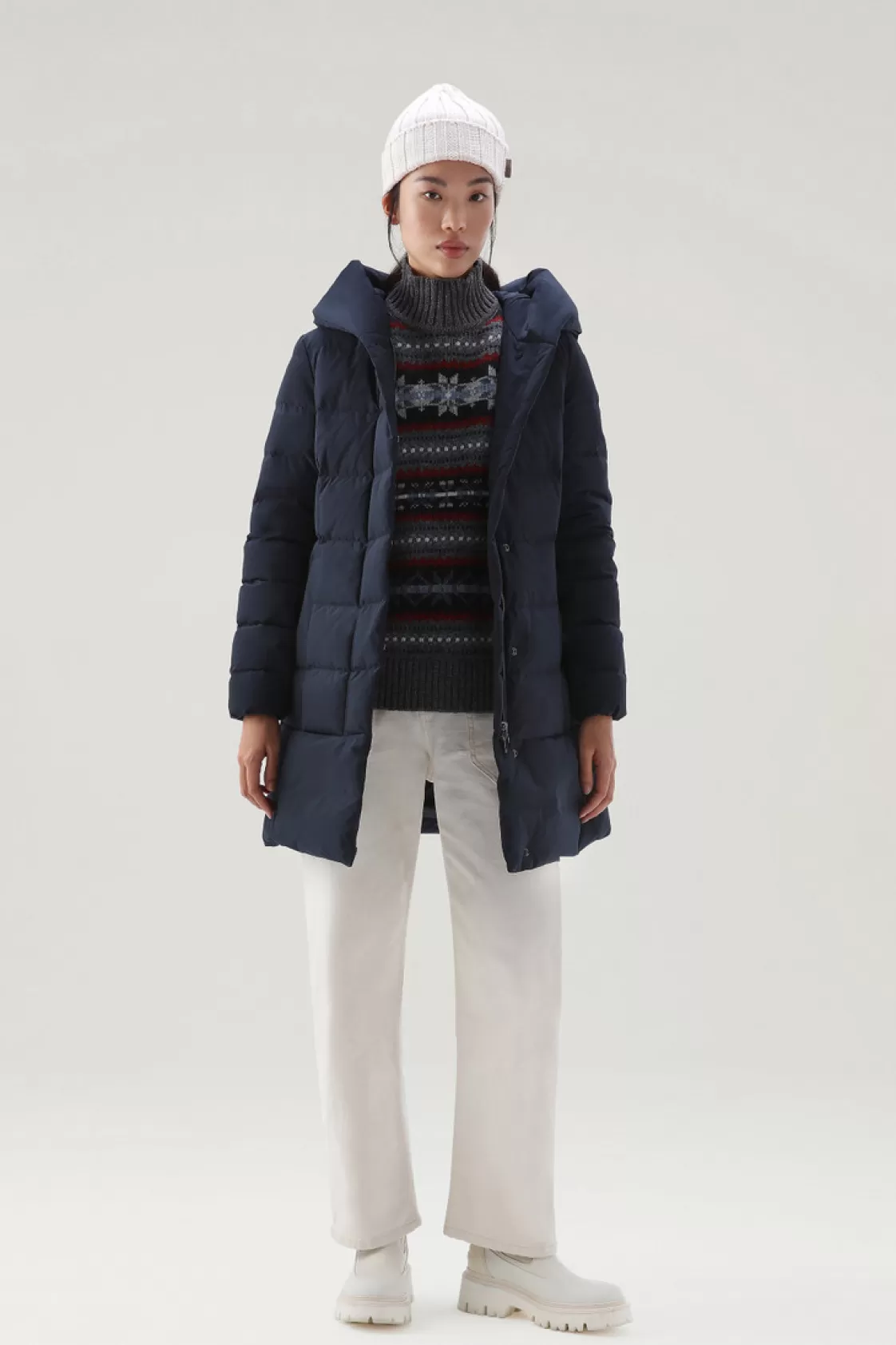 Down Jackets | Parkas>woolrich Puffy Prescott Parka In Urban Touch Melton Blue