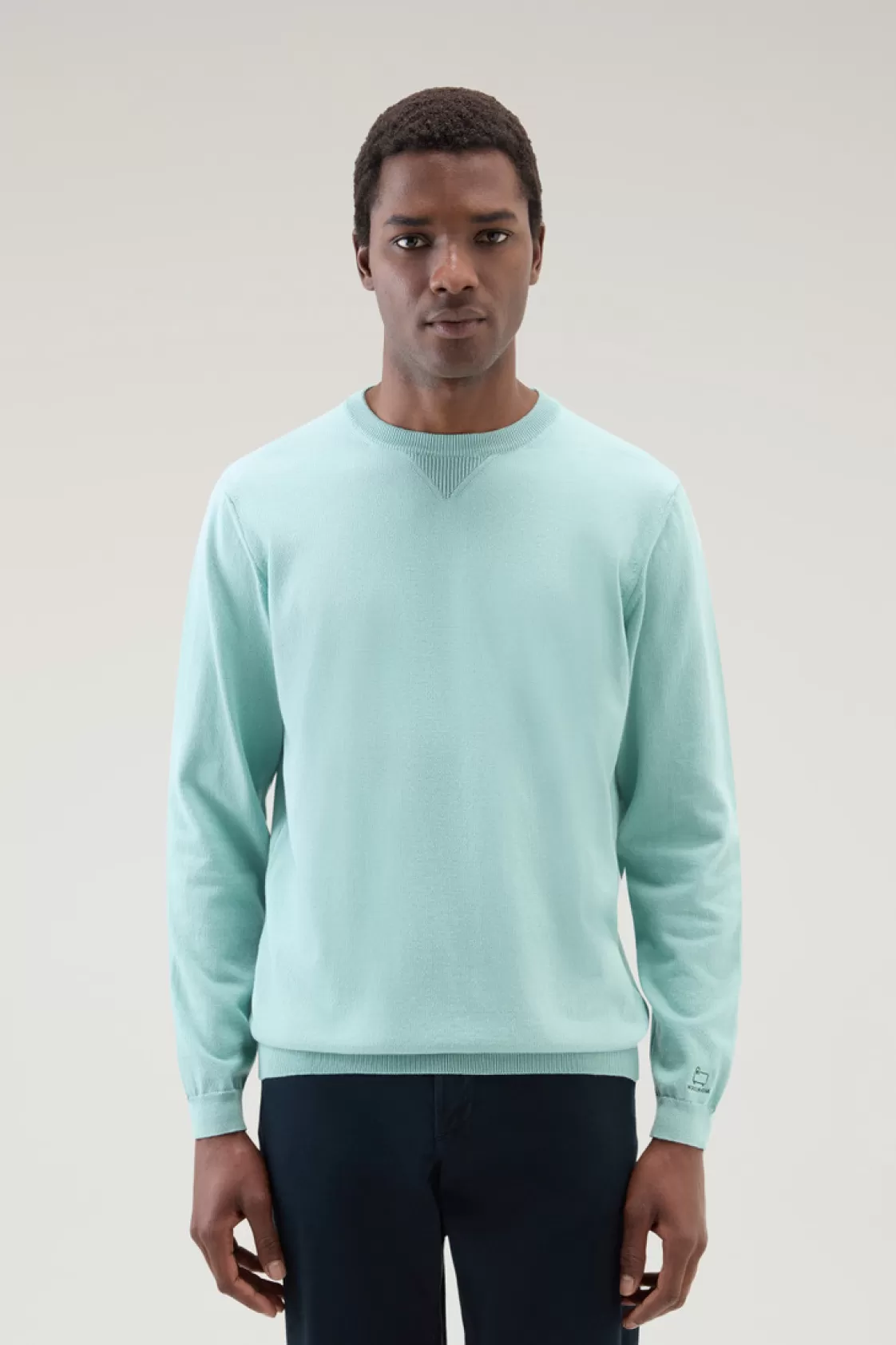 Sweaters>woolrich Pure Cotton Crewneck Sweater Sage