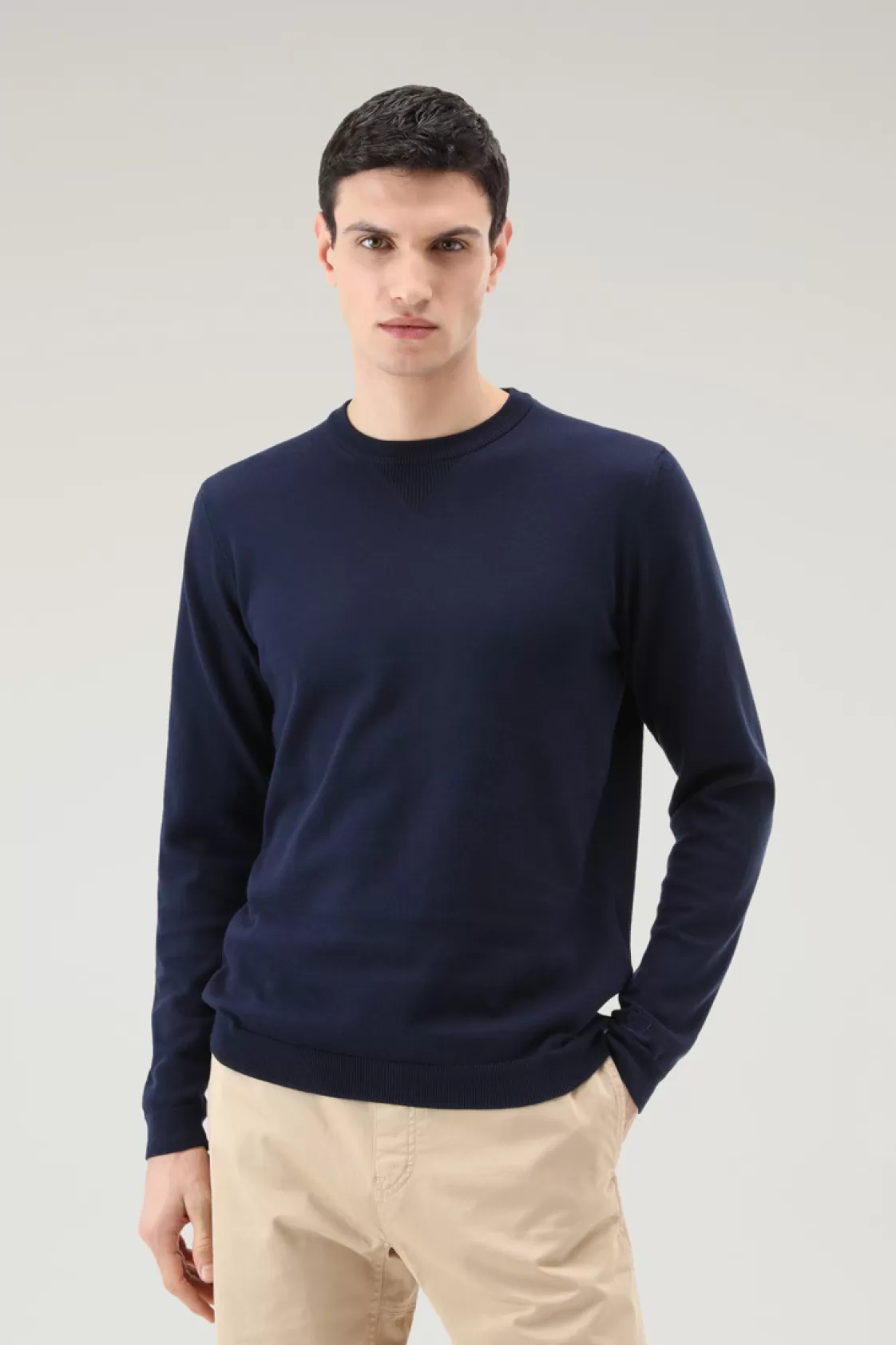 Sweaters>woolrich Pure Cotton Crewneck Sweater Dark Navy