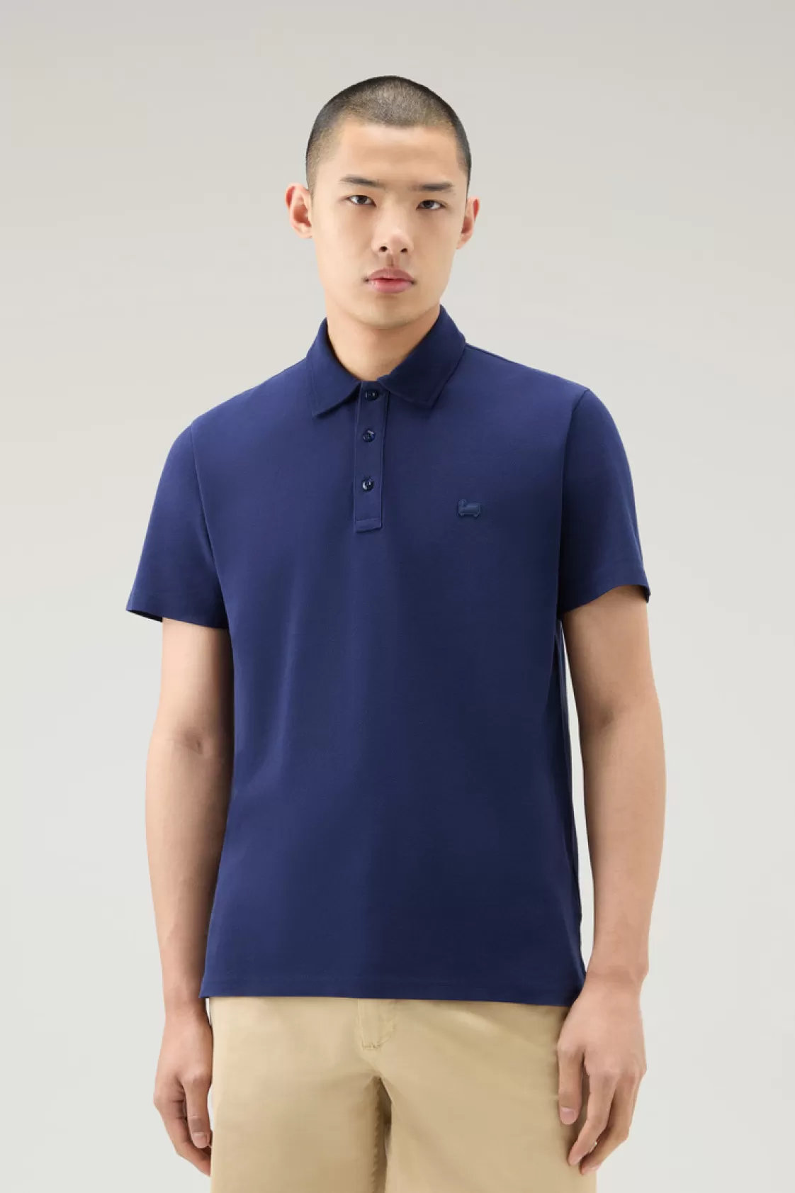 Polos>woolrich Pure Cotton Piquet Polo Shirt Maritime Blue