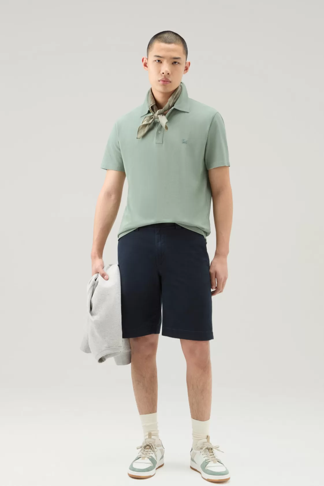 Polos>woolrich Pure Cotton Piquet Polo Shirt Sage