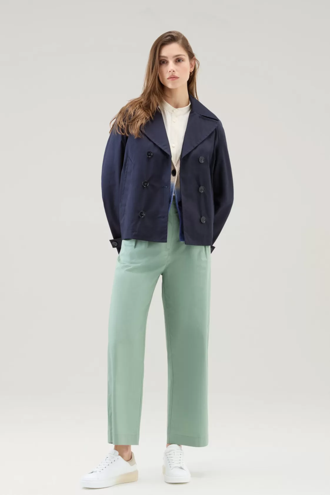 Trousers & Shorts>woolrich Pure Cotton Poplin Pants Sage