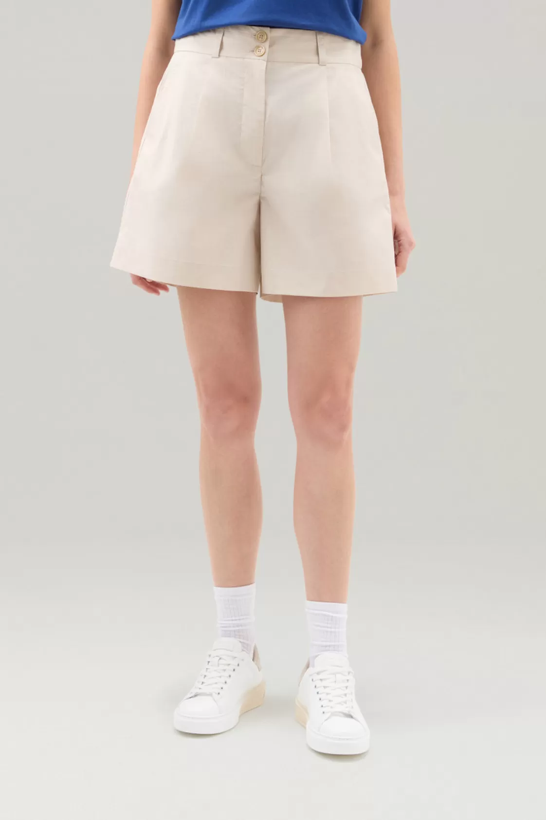 Trousers & Shorts>woolrich Pure Cotton Poplin Shorts Light Oak