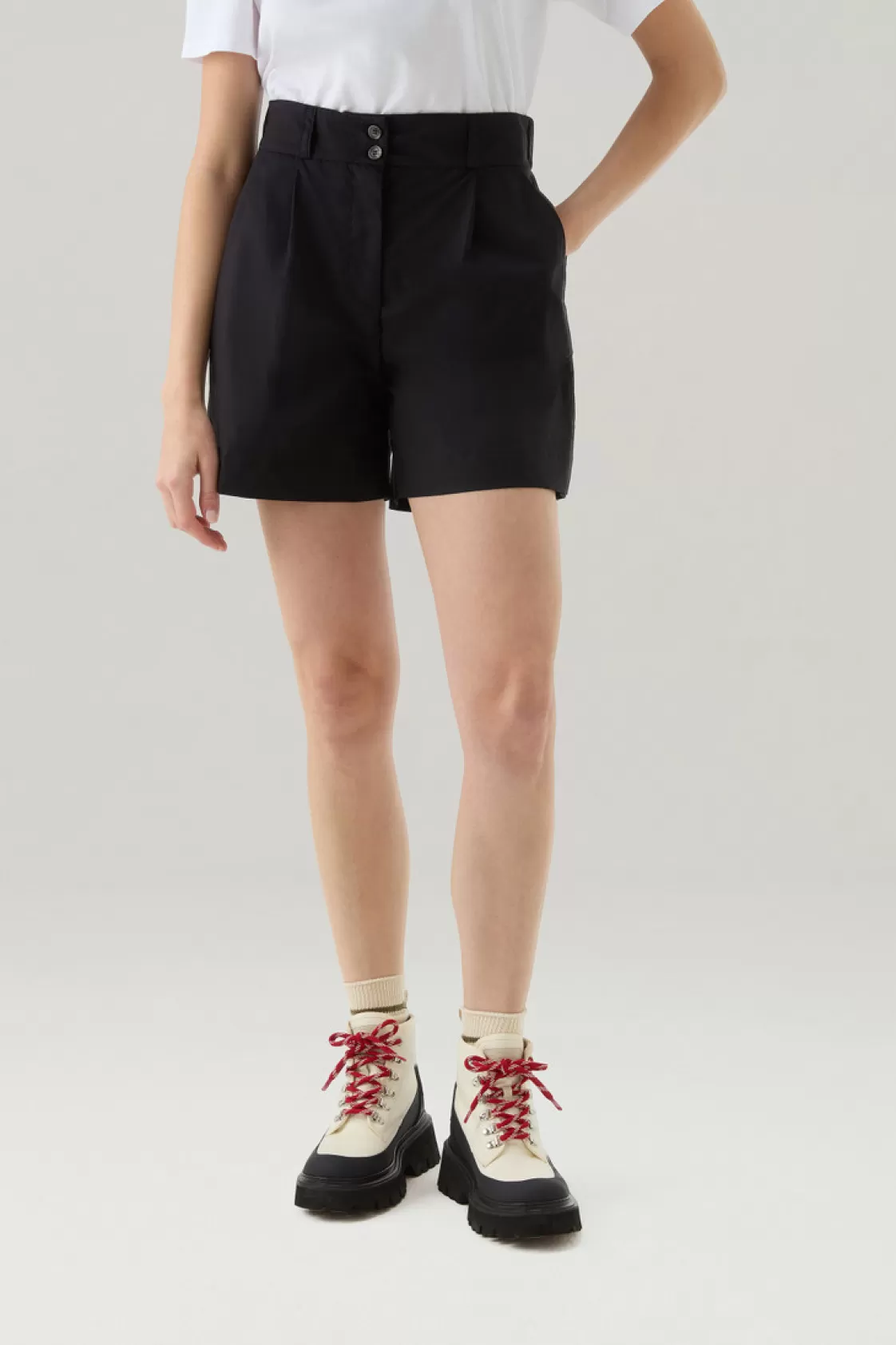 Trousers & Shorts>woolrich Pure Cotton Poplin Shorts Black