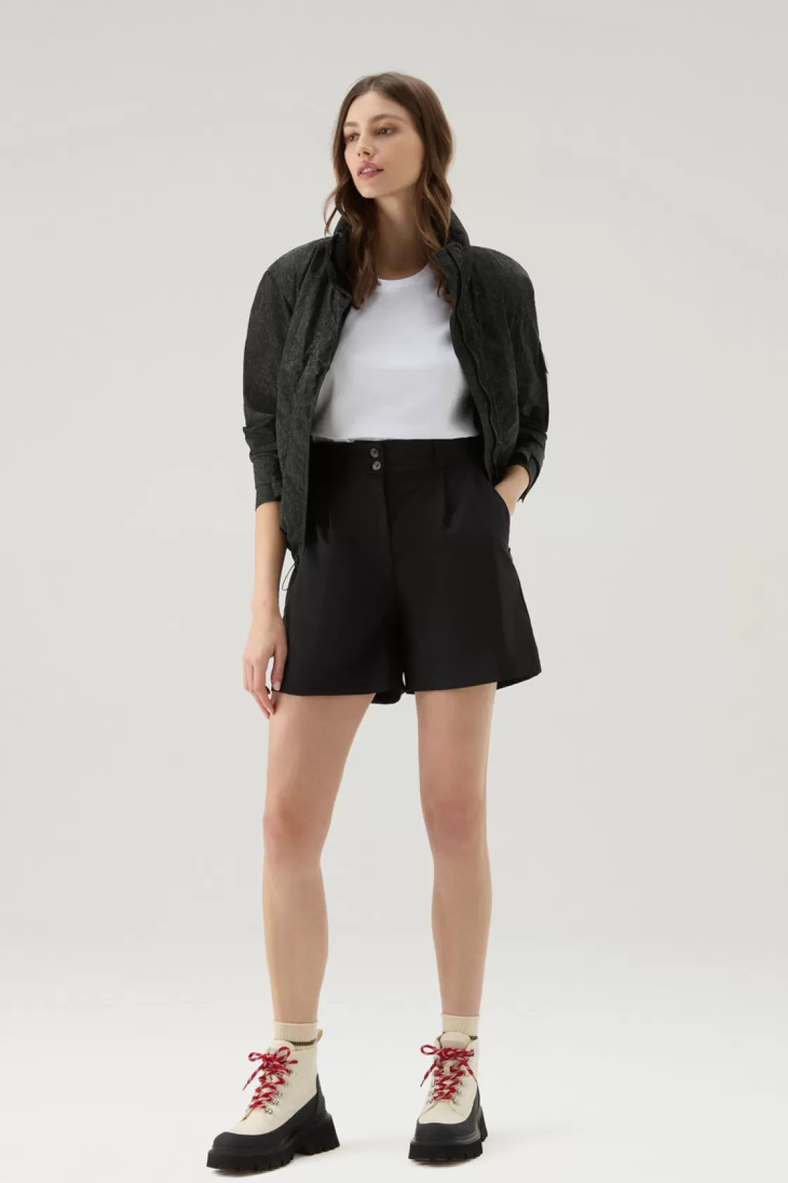 Trousers & Shorts>woolrich Pure Cotton Poplin Shorts Black