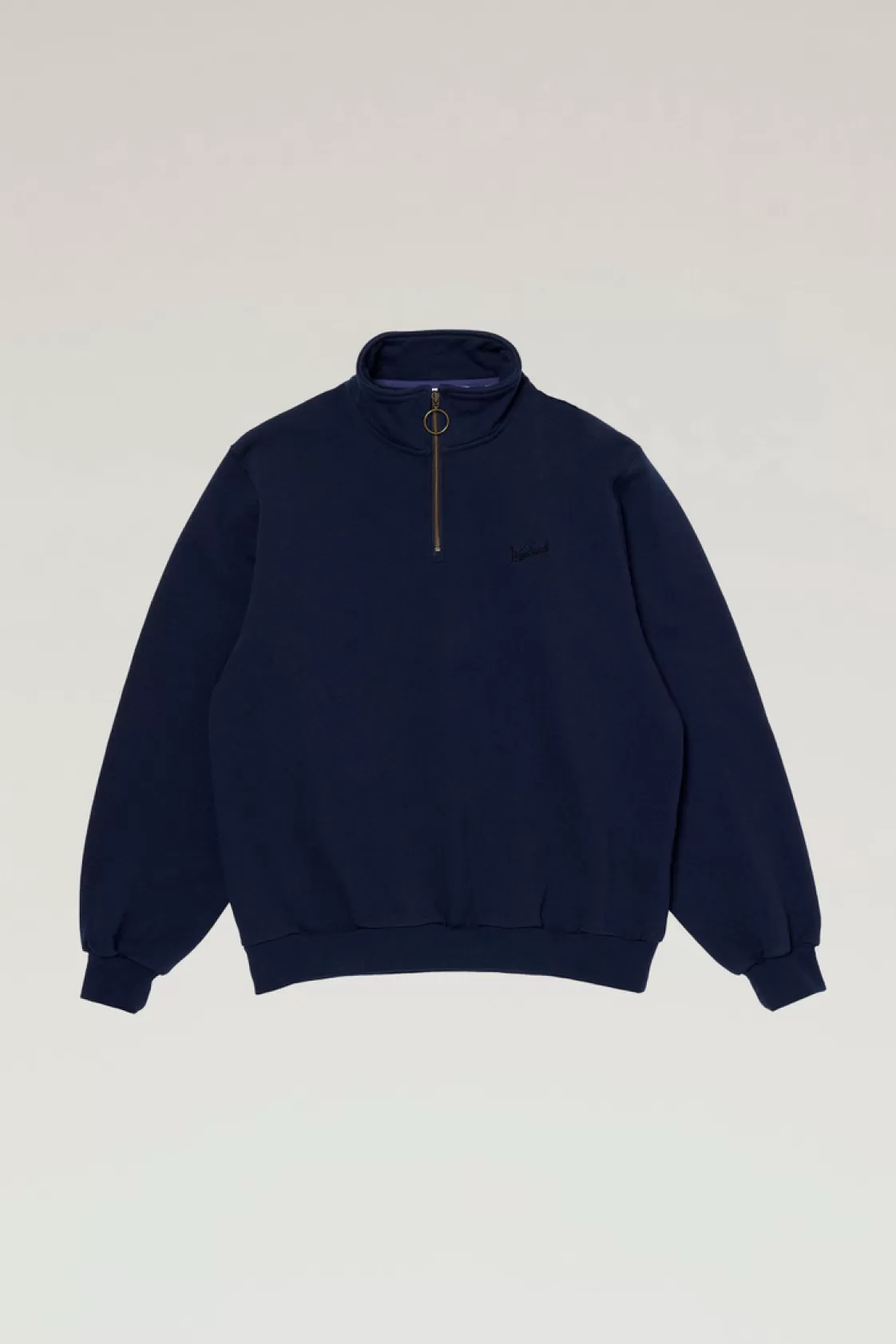 Outdoor Label Designed in Japan | Sweatshirts>woolrich Pure Cotton Sweatshirt With Half-Zip Navy