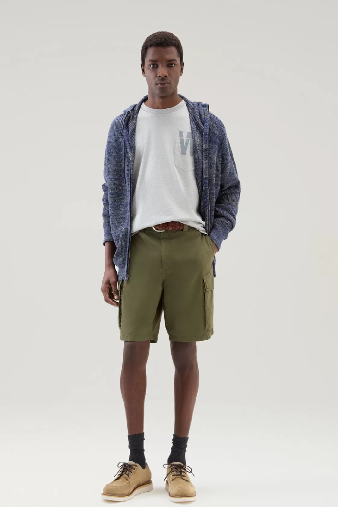 T-Shirts>woolrich Pure Cotton T-Shirt With Chest Pocket Light Grey Melange