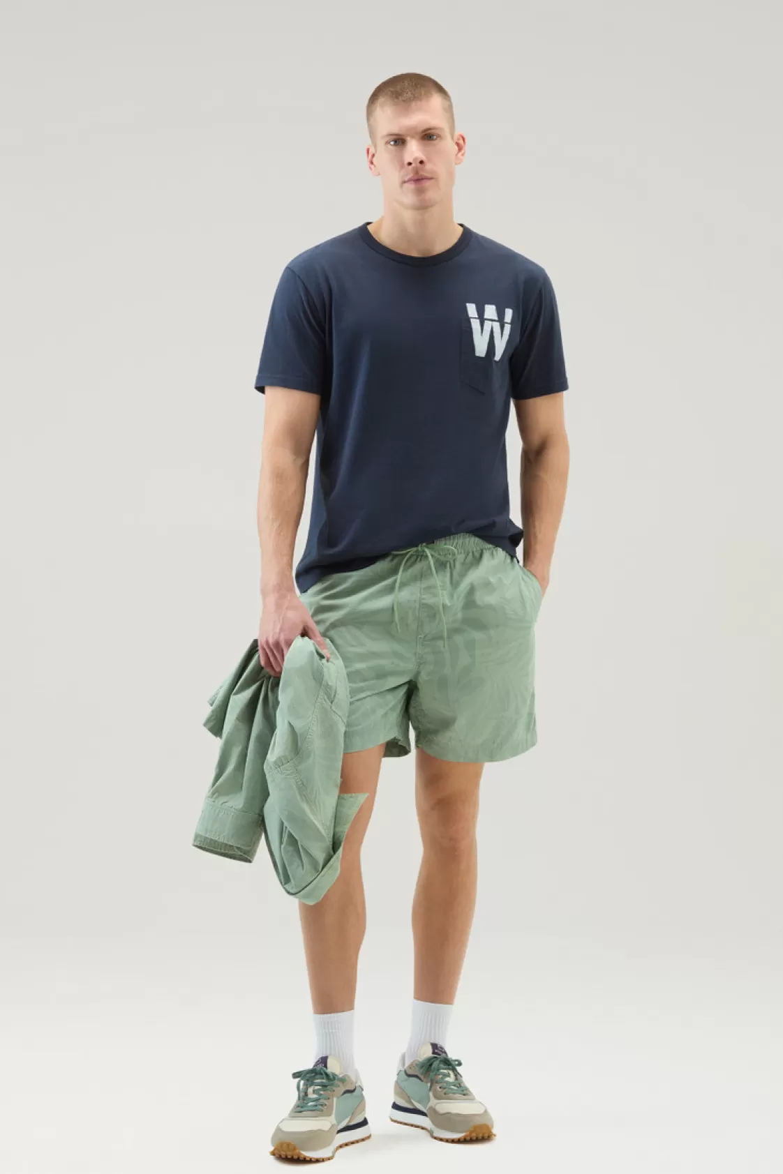 T-Shirts>woolrich Pure Cotton T-Shirt With Chest Pocket Melton Blue