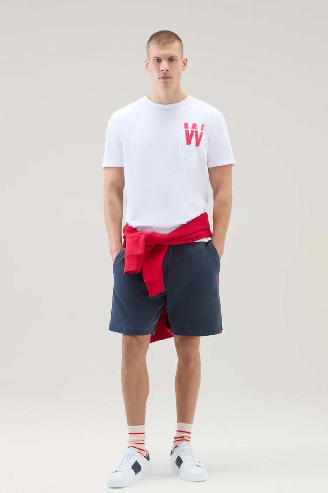 T-Shirts>woolrich Pure Cotton T-Shirt With Chest Pocket Bright White