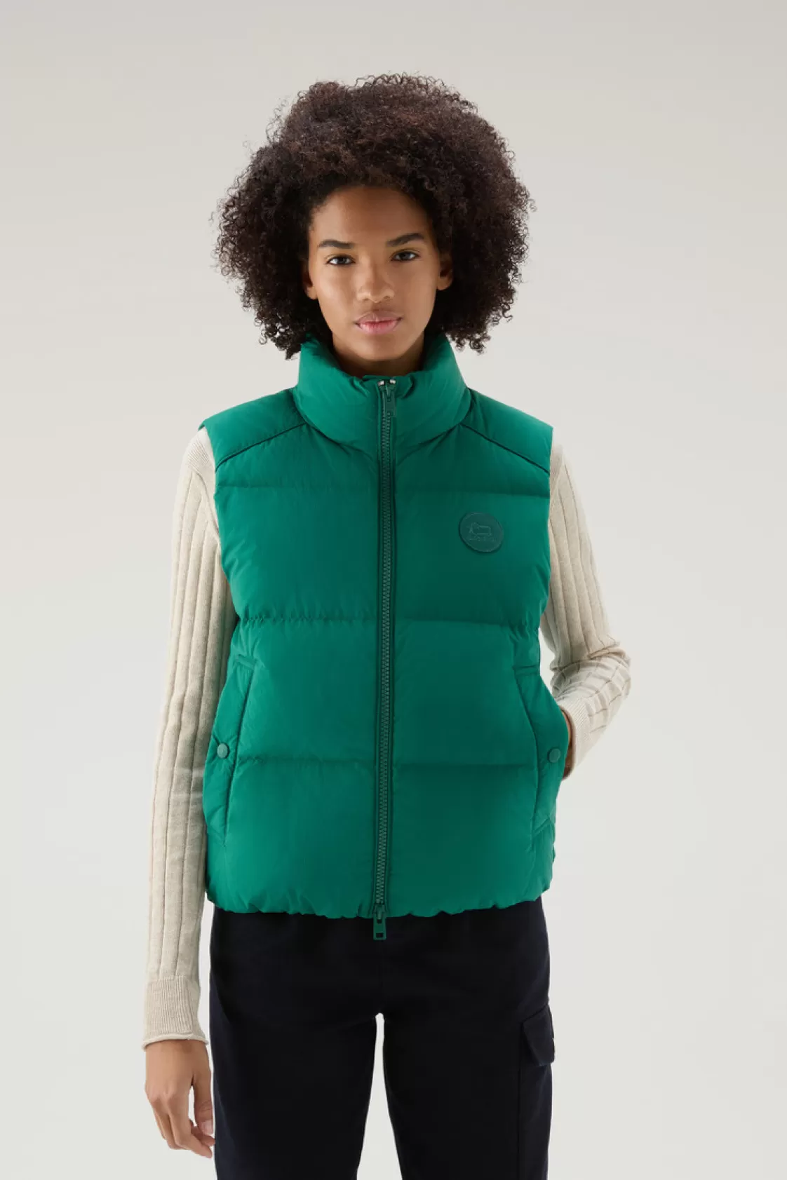 Vests>woolrich Quilted Vest In Eco Taslan Nylon Evergreen