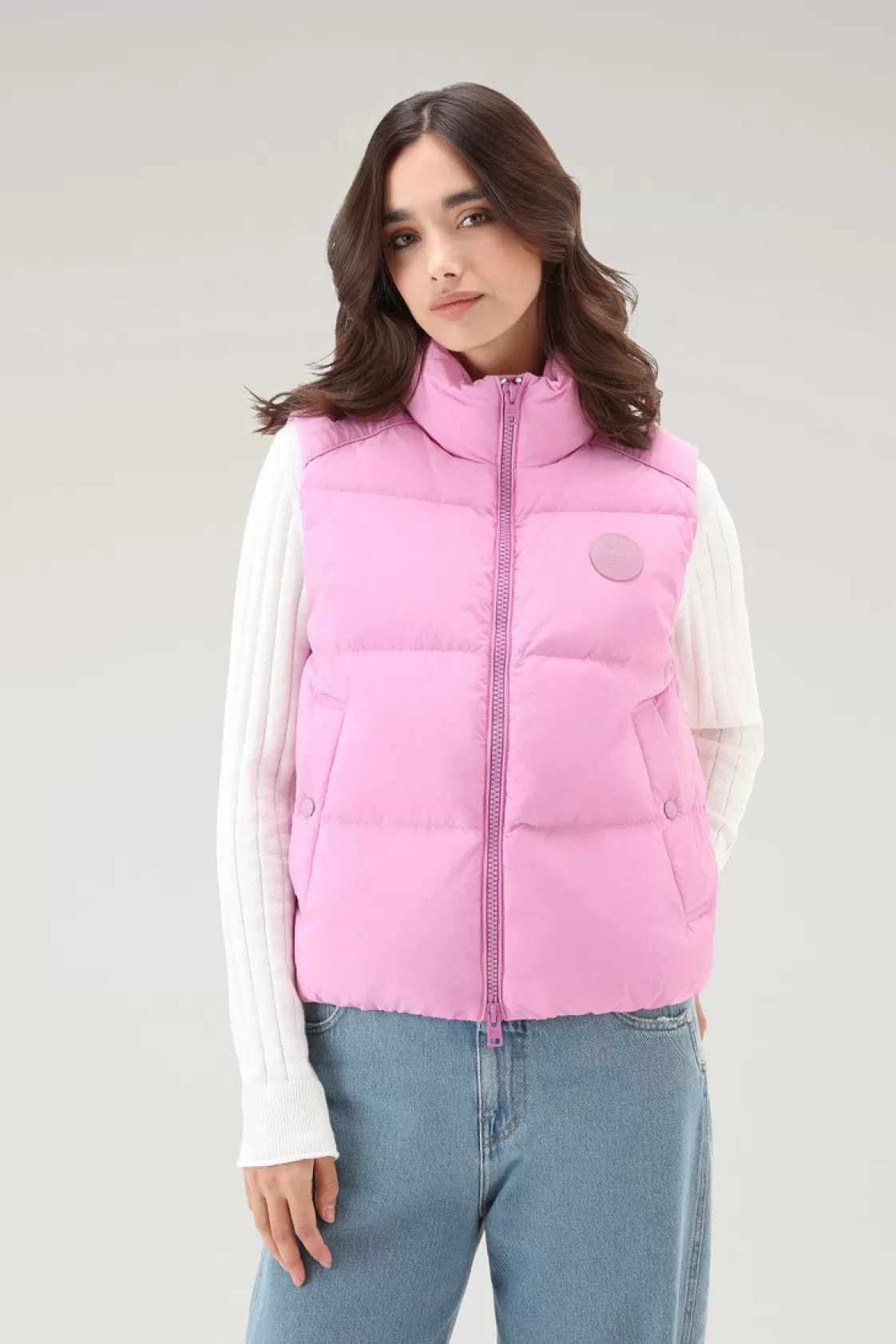 Vests>woolrich Quilted Vest In Eco Taslan Nylon Smoky Rose