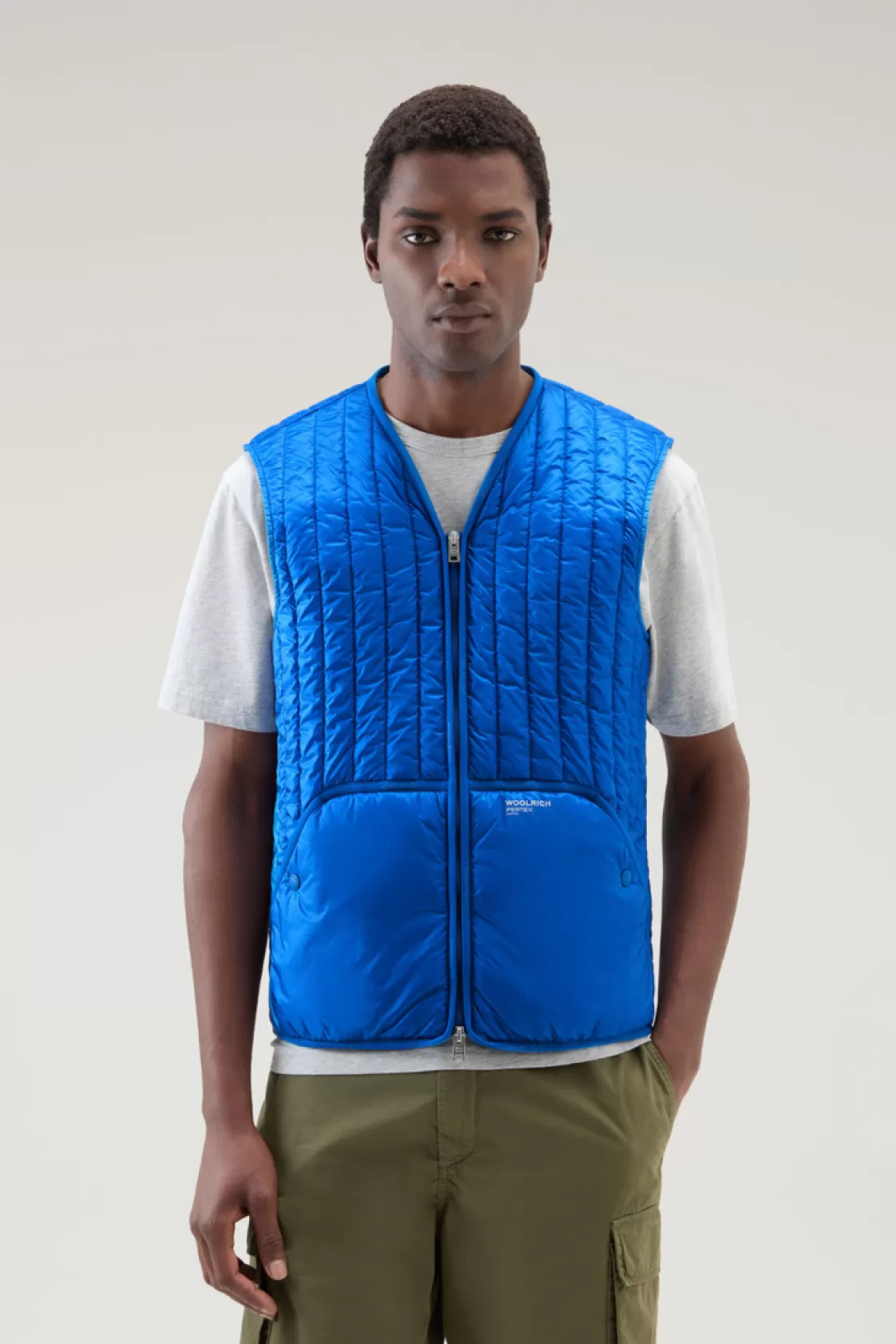 Vests>woolrich Quilted Vest In Recycled Pertex Quantum Snorkel Blue