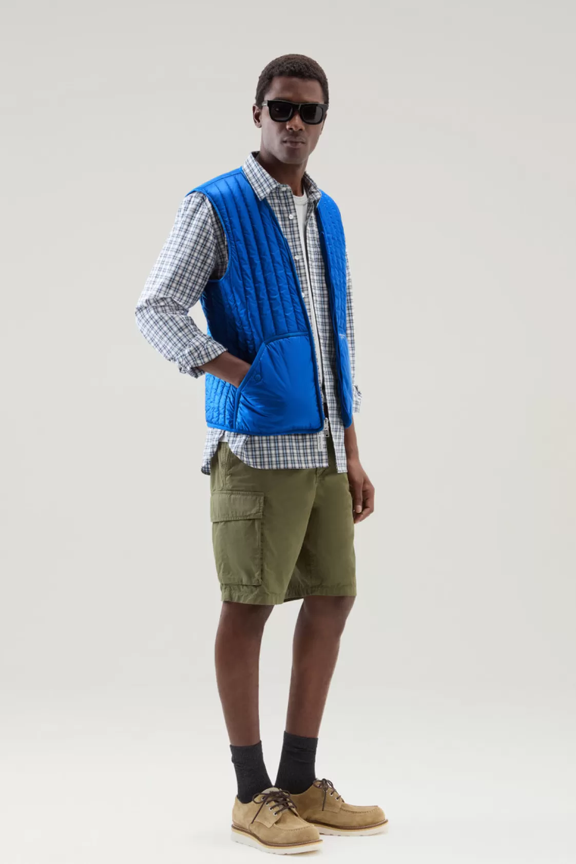 Vests>woolrich Quilted Vest In Recycled Pertex Quantum Snorkel Blue