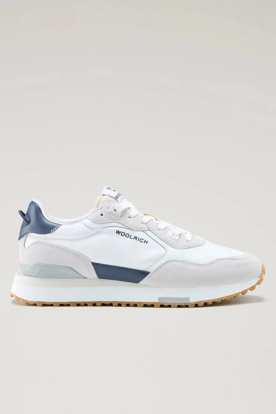 Sneakers>woolrich Retro Leather Sneakers With Nylon Details White White