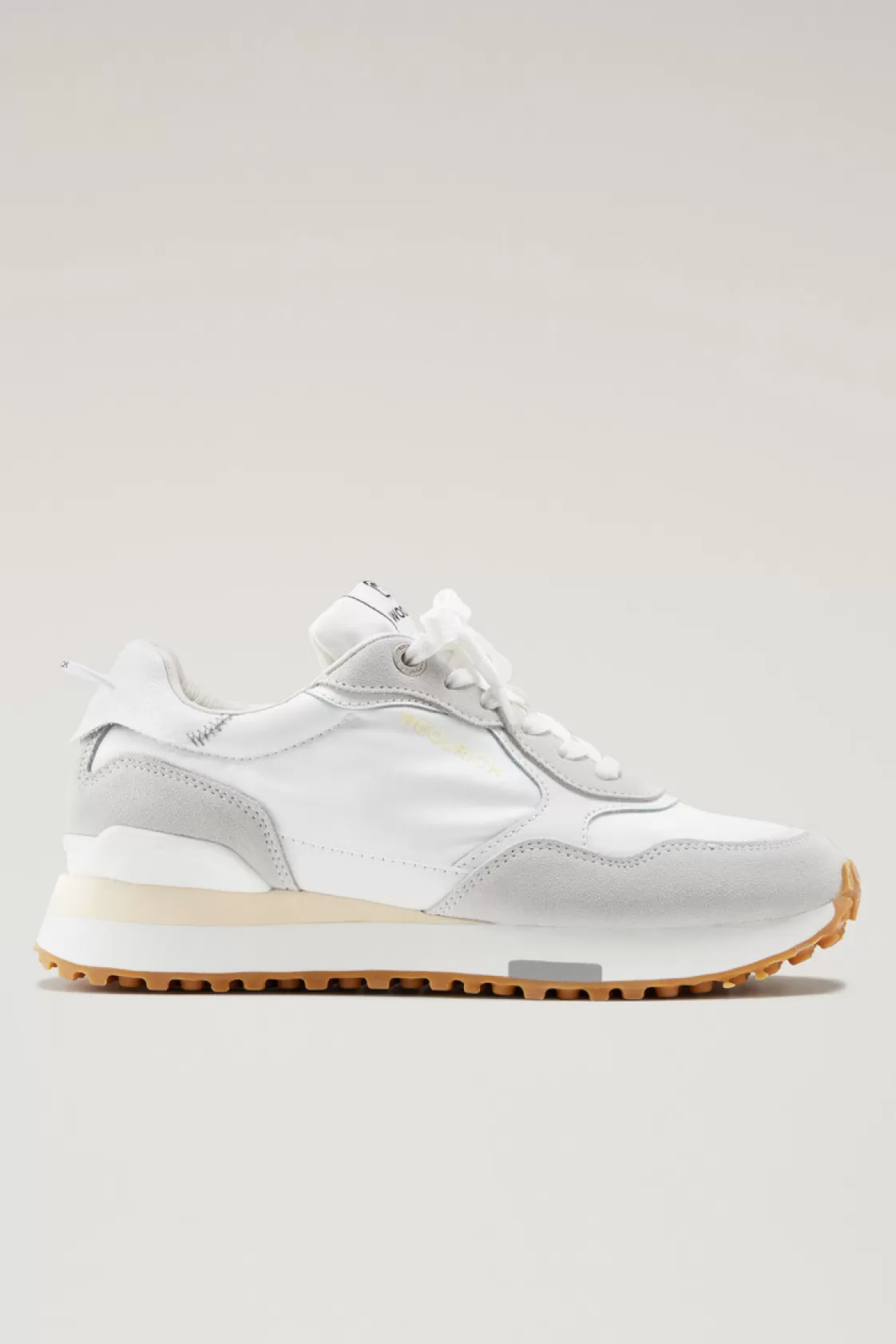 Sneakers>woolrich Retro Leather Sneakers With Nylon Details White White