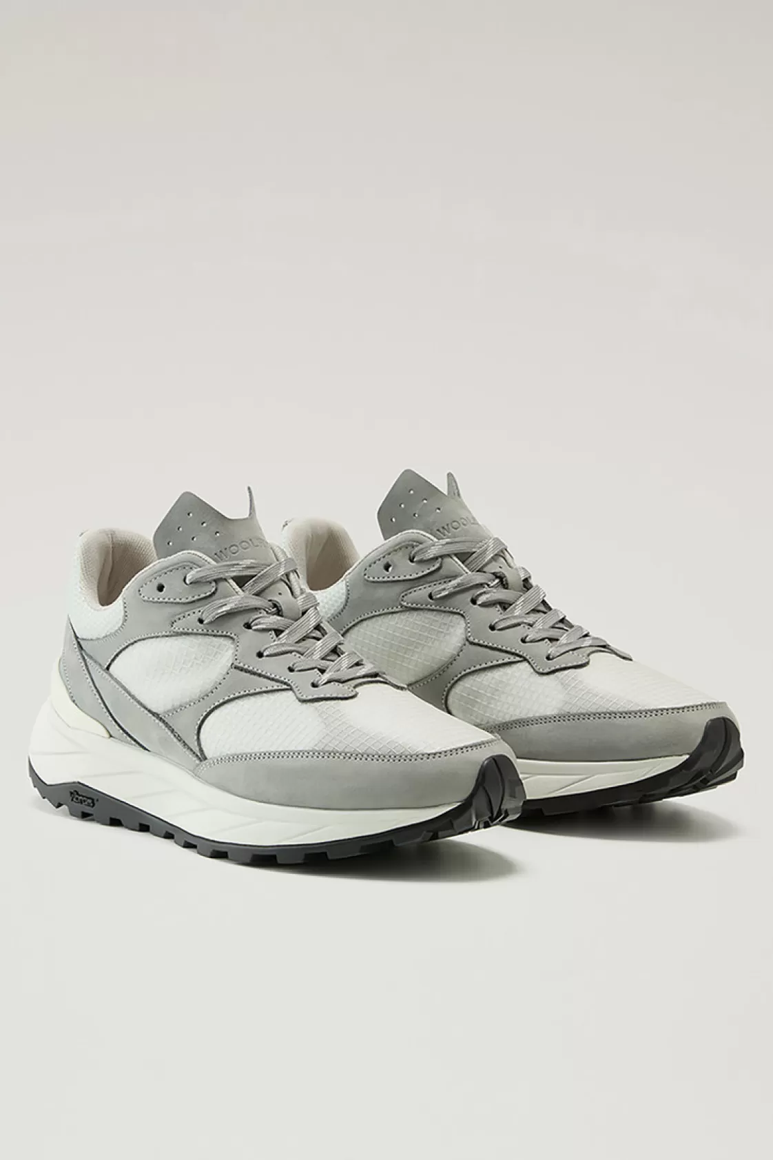 Sneakers>woolrich Running Sneakers In Ripstop Fabric Grey Off White