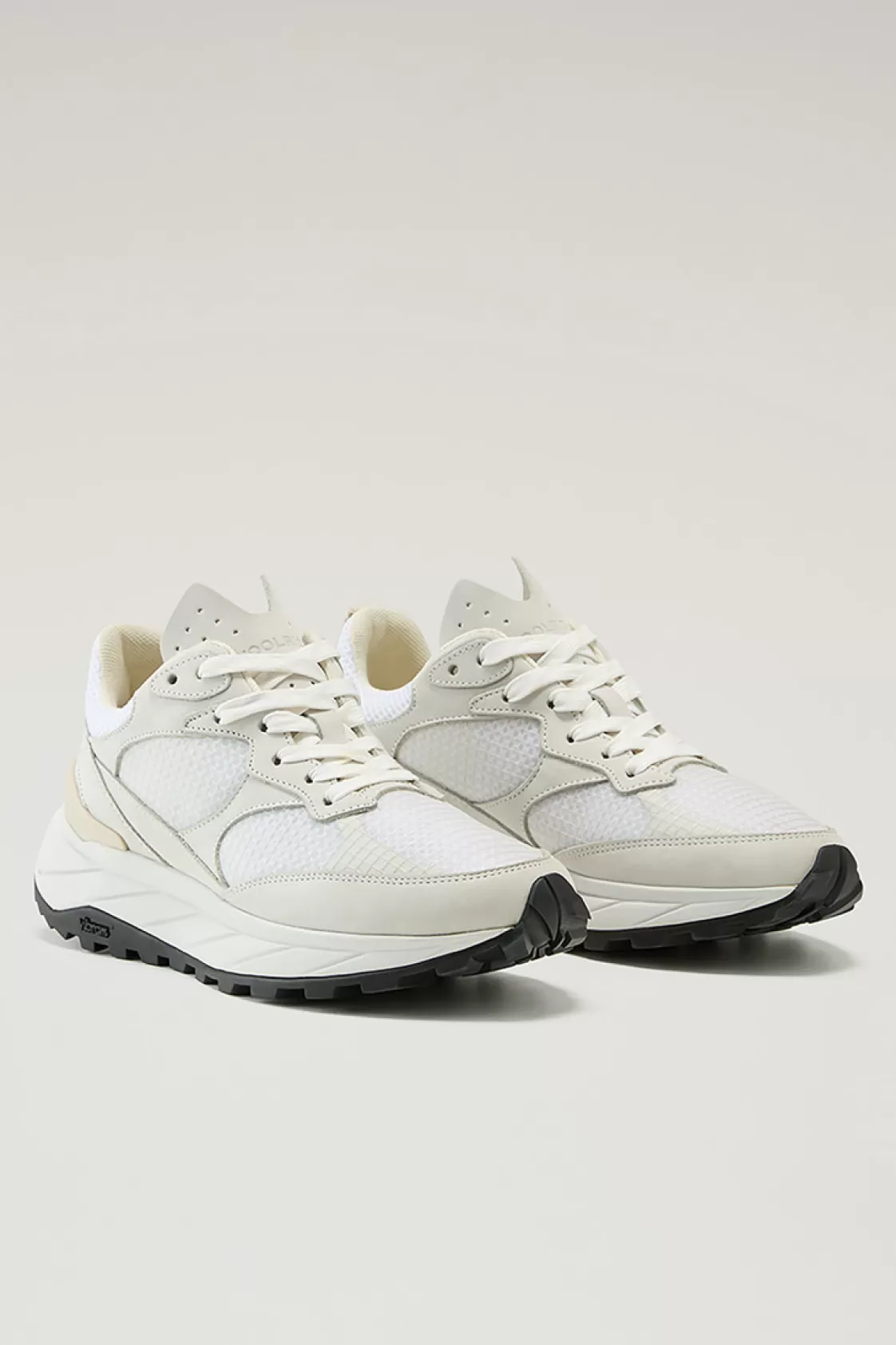 Sneakers>woolrich Running Sneakers In Ripstop Fabric And Nubuck Leather White White