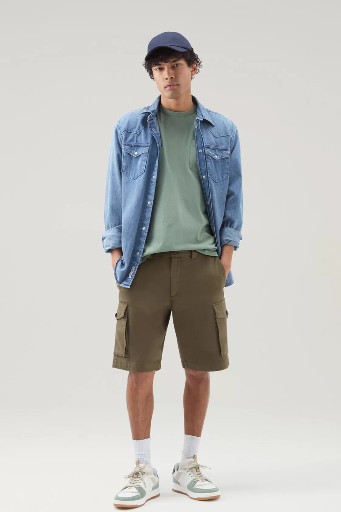 T-Shirts>woolrich Safari T-shirt In Pure Cotton Sage