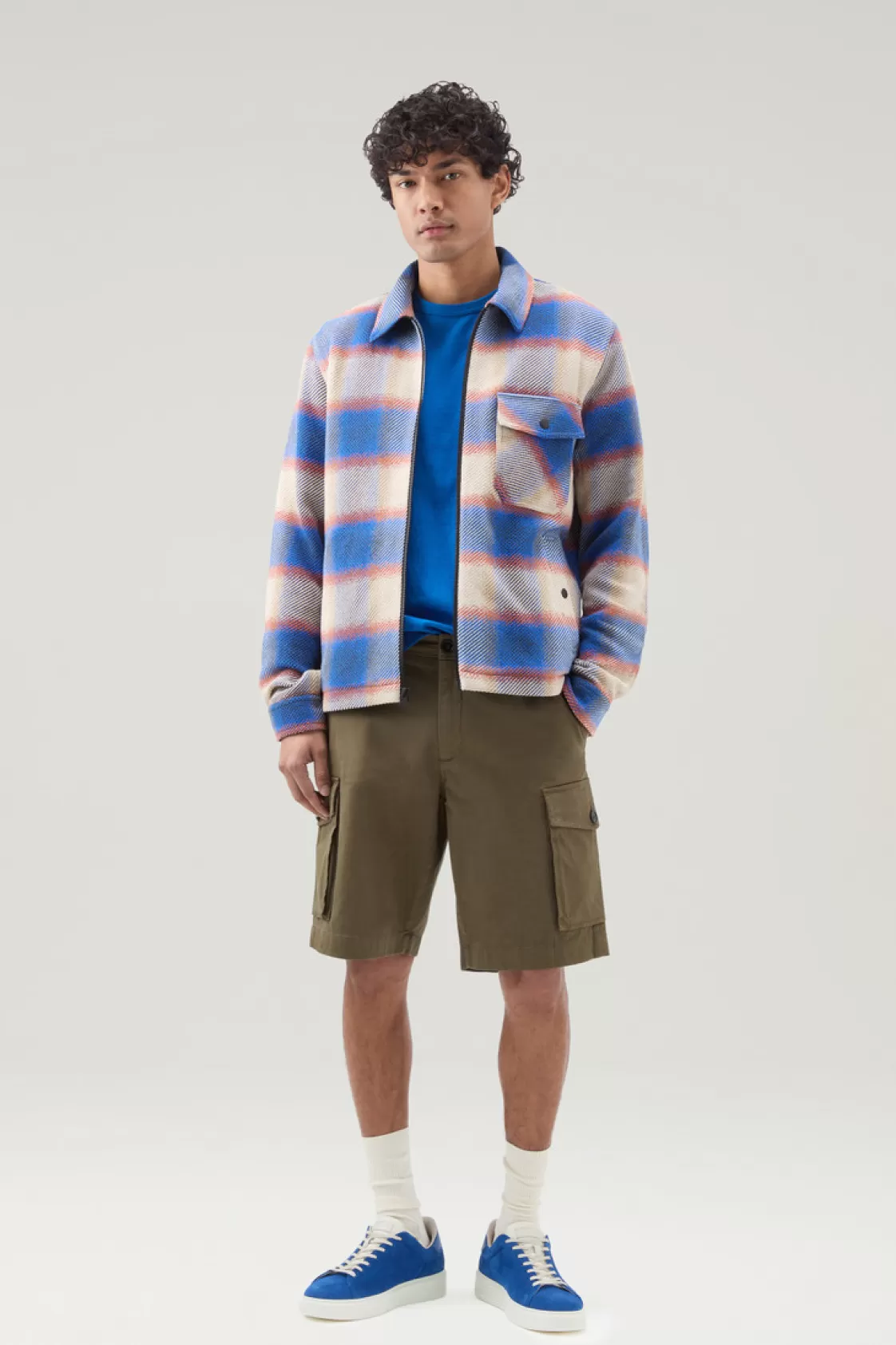 Overshirts & Shirt Jackets>woolrich Shirt Jacket In Manteco Recycled Cotton Blend Blue Check