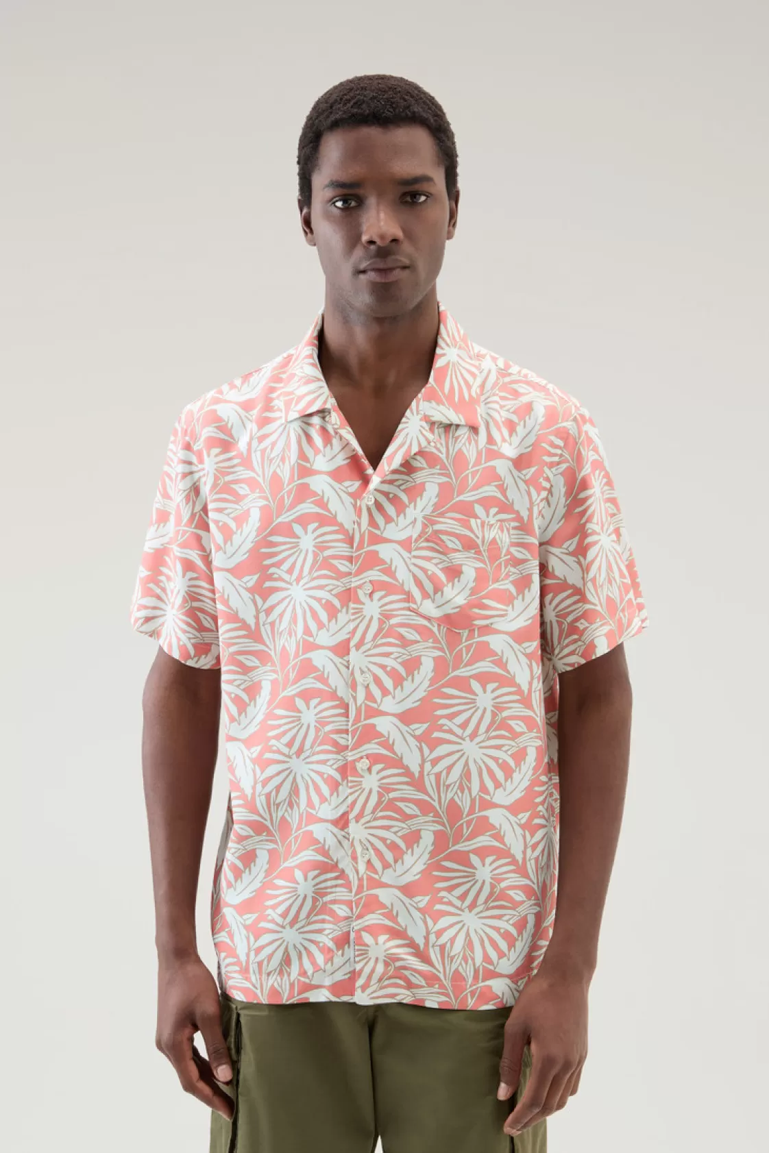 Flannels & Shirts>woolrich Shirt With Tropical Print Tropical Coral Sand