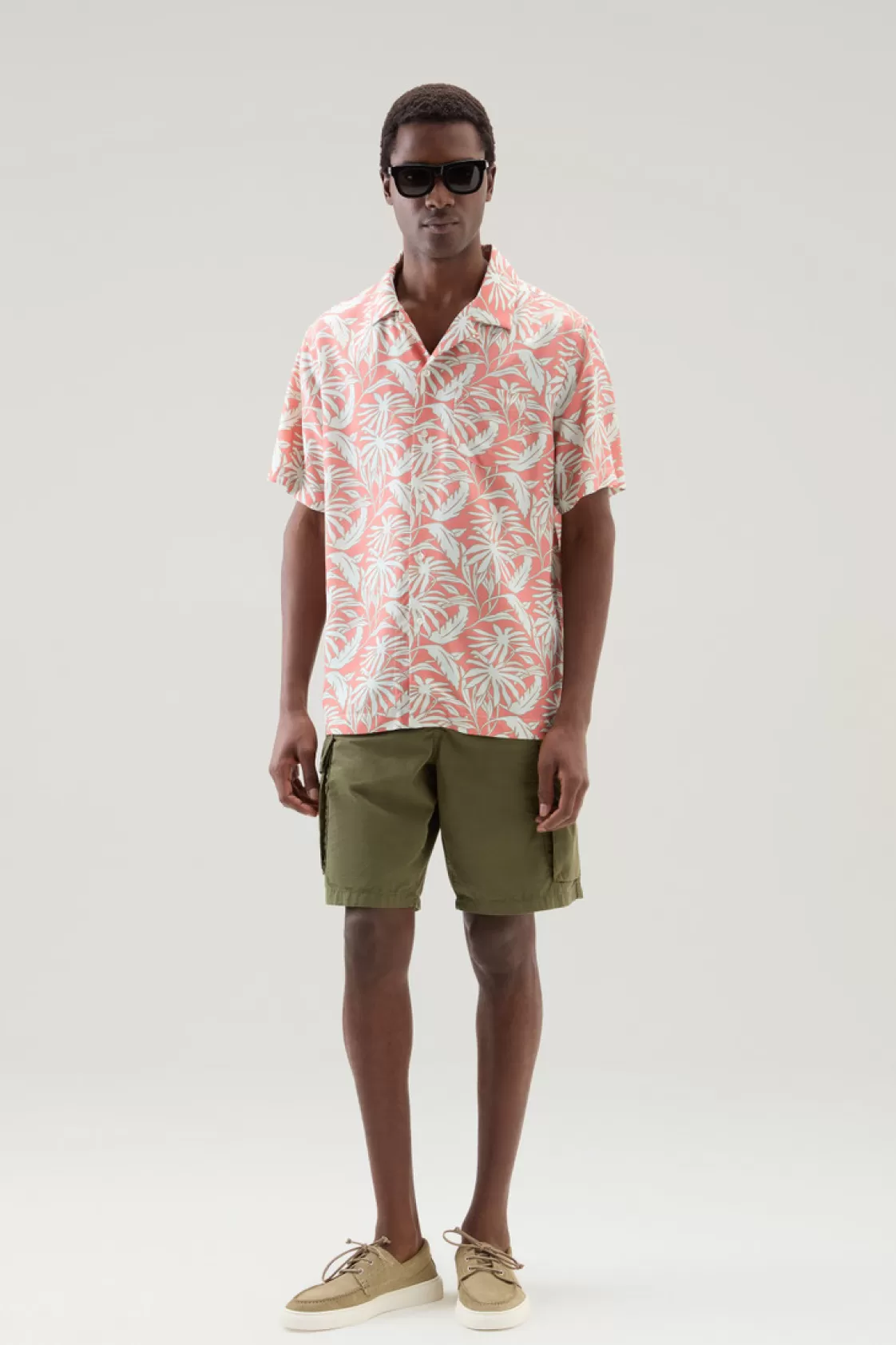 Flannels & Shirts>woolrich Shirt With Tropical Print Tropical Coral Sand