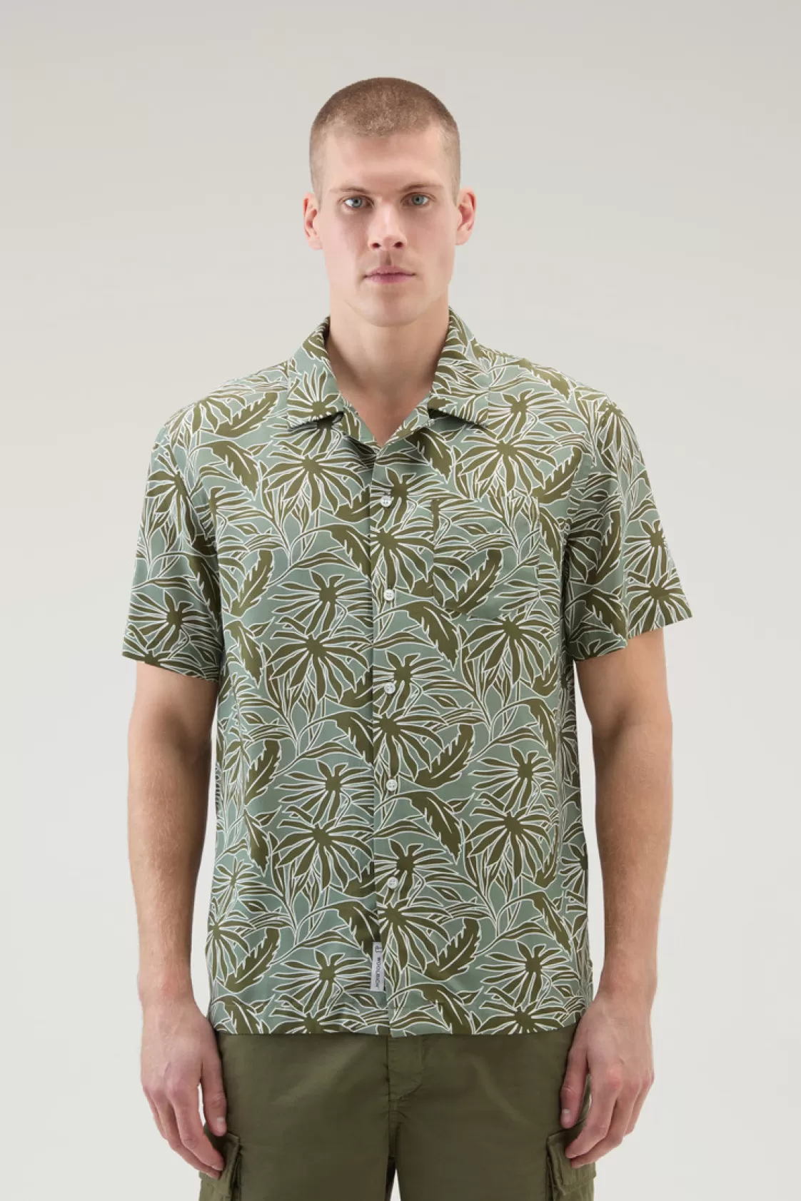 Flannels & Shirts>woolrich Shirt With Tropical Print Tropical Sage