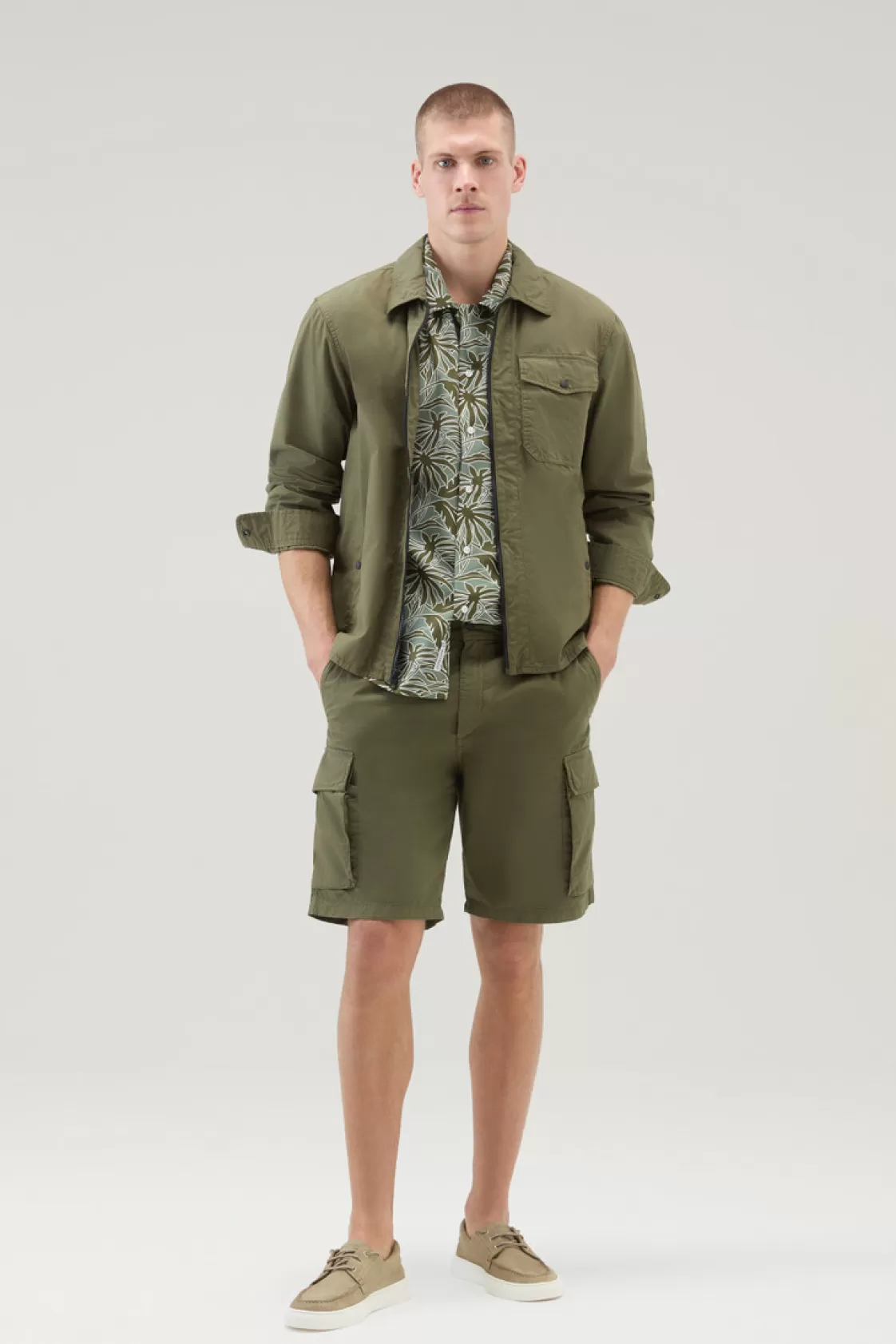 Flannels & Shirts>woolrich Shirt With Tropical Print Tropical Sage