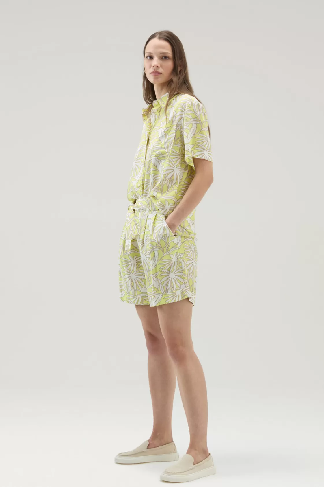 Shirts, Flannels & Shirt Jackets>woolrich Shirt With Tropical Print Sunny Lemon Flower