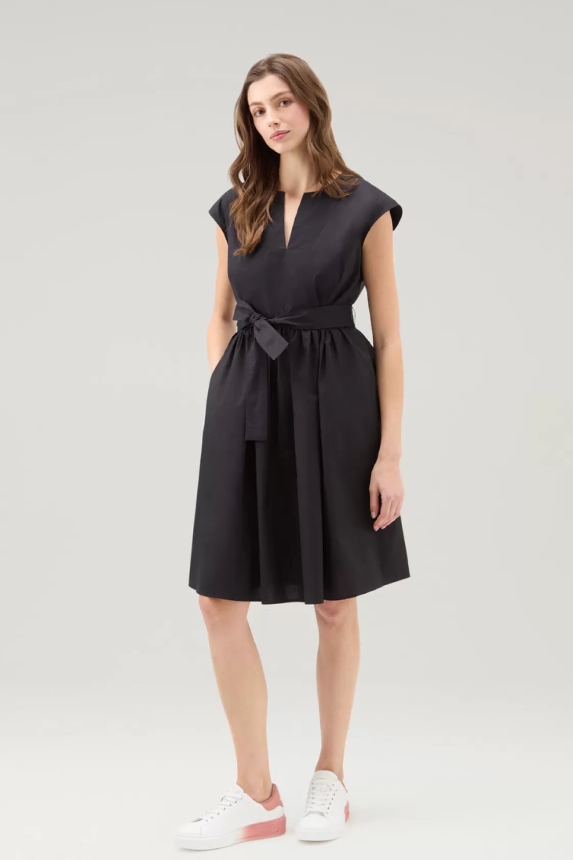 Dresses & Skirts>woolrich Short Dress In Pure Cotton Poplin Black