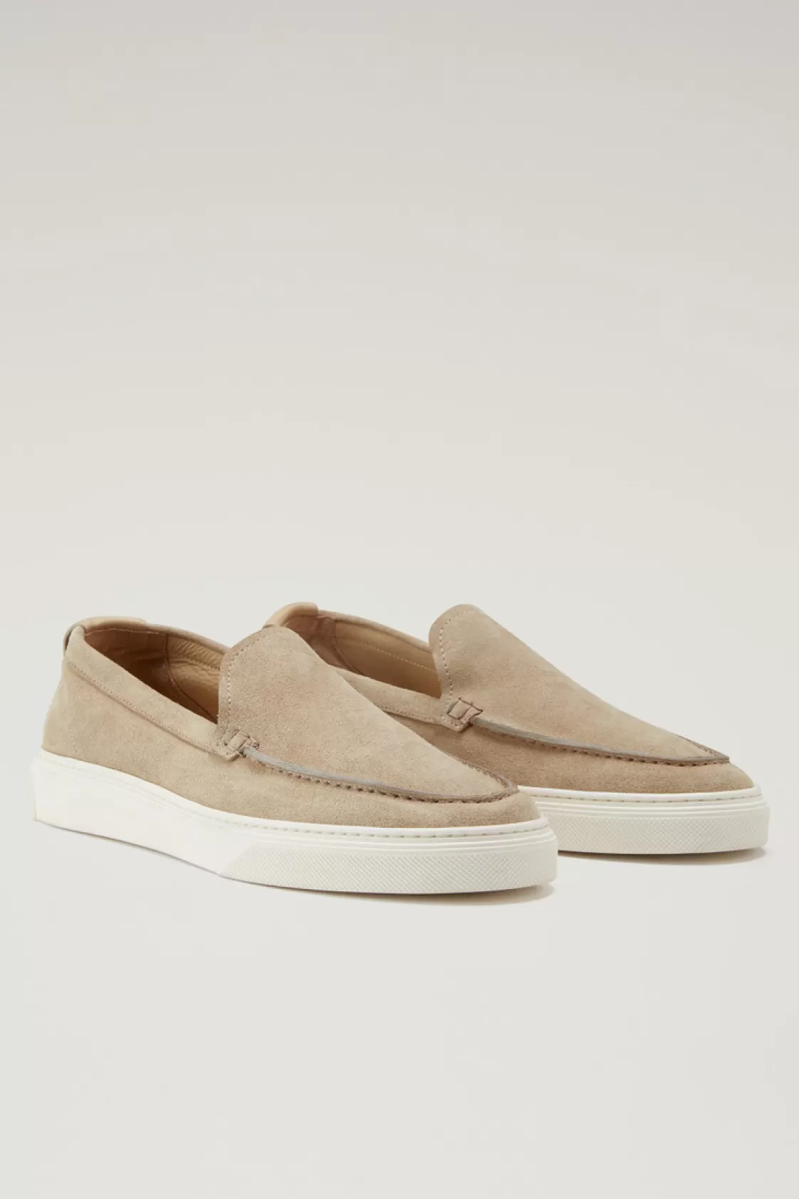 Boat Shoes & Sandals>woolrich Slip-on Loafers In Suede Beige