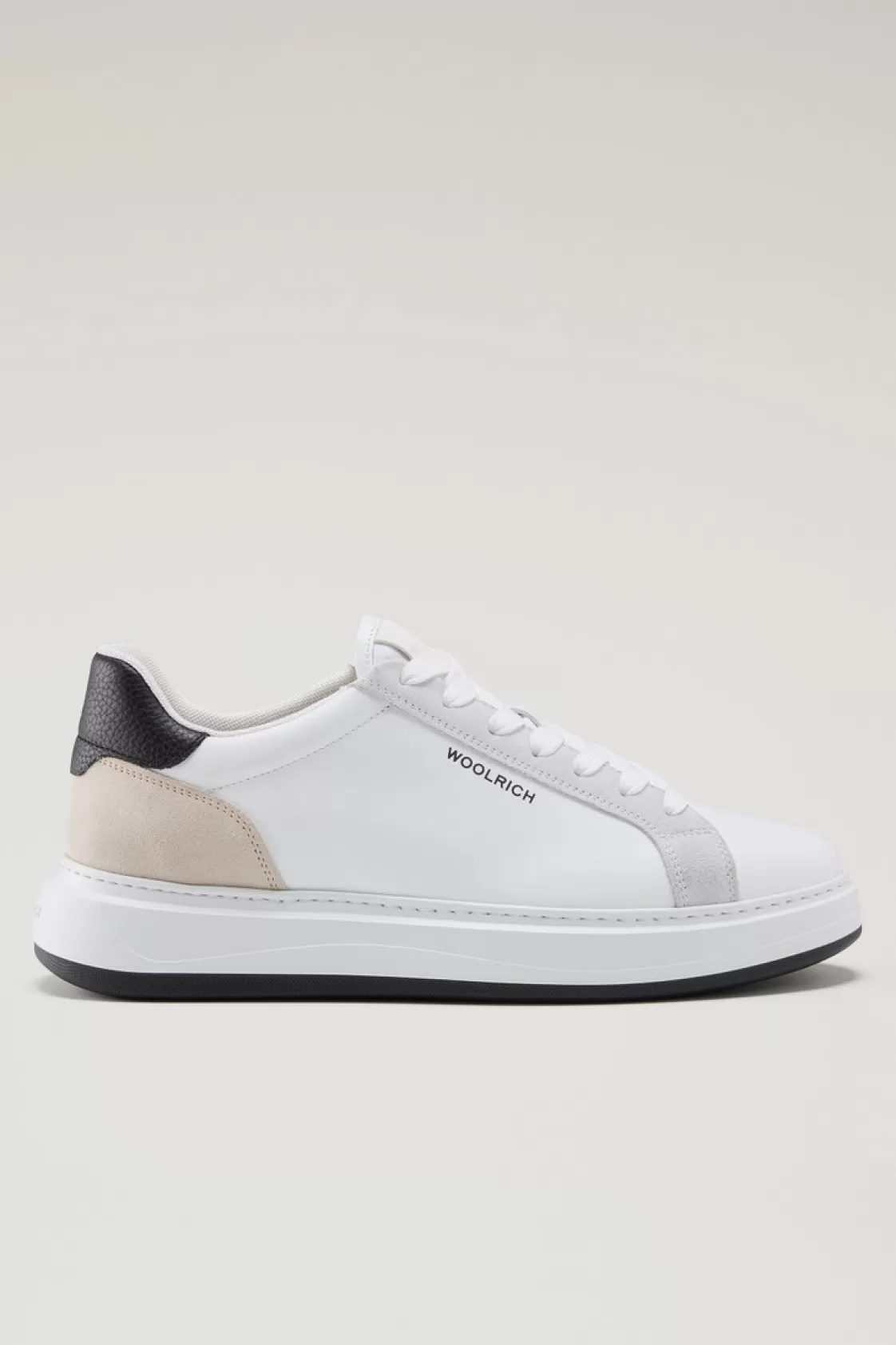 Sneakers>woolrich Sneakers Arrow In Leather With Suede Inserts White White