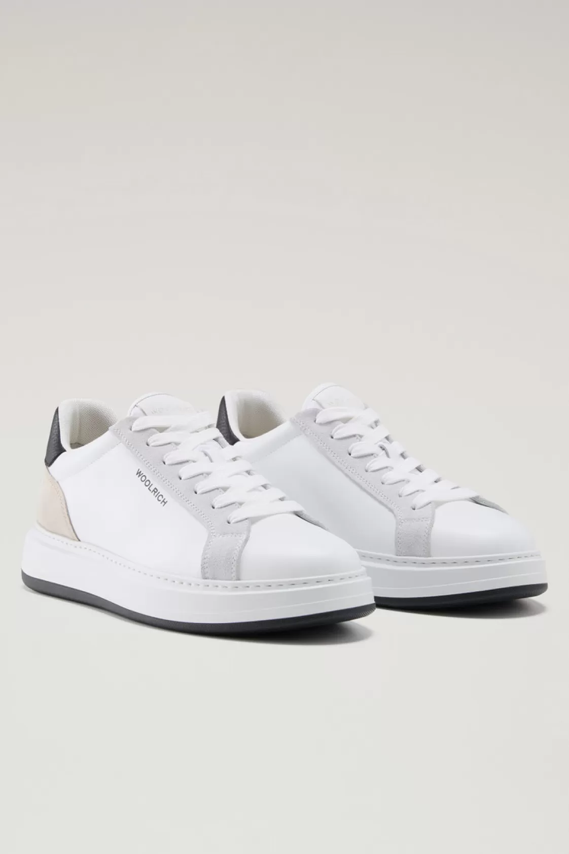 Sneakers>woolrich Sneakers Arrow In Leather With Suede Inserts White White